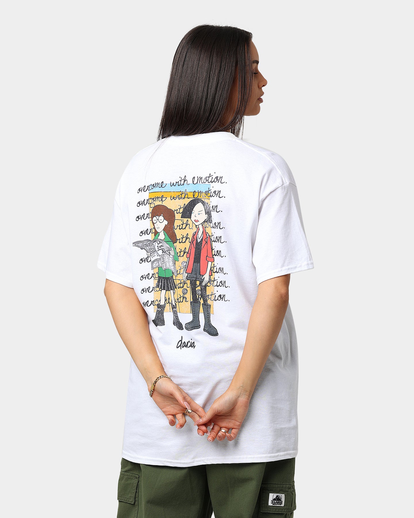 American Thrift X Daria Girls' White Graphic T-Shirt - Casual Cotton Tee for Everyday Wear & Street Style Outfits