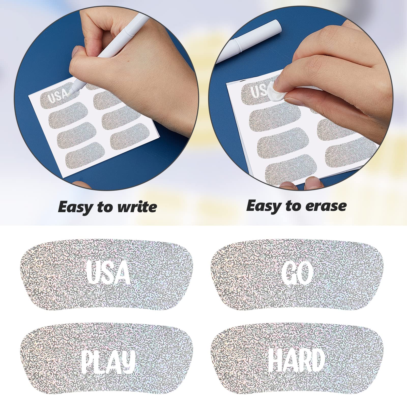 Breathable Sports Eye Black Stickers & Eye Strips with Free White Pencil - Perfect for Baseball, Football, Softball Games & Outdoor Sports Activities