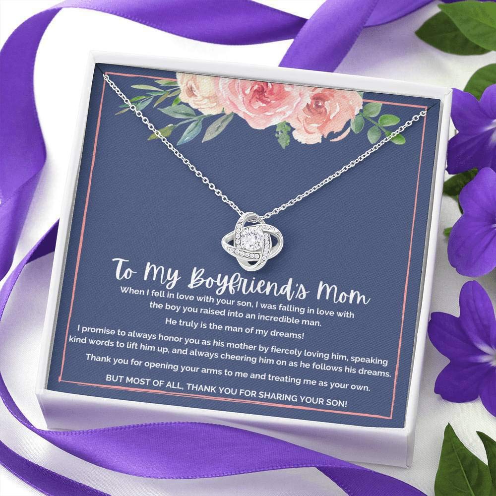 Elegant Heart Pendant Necklace for Mom - Gift for Boyfriend's Mother with Jewelry Gift Box - Perfect for Birthday, Anniversary & Mother's Day Gifts