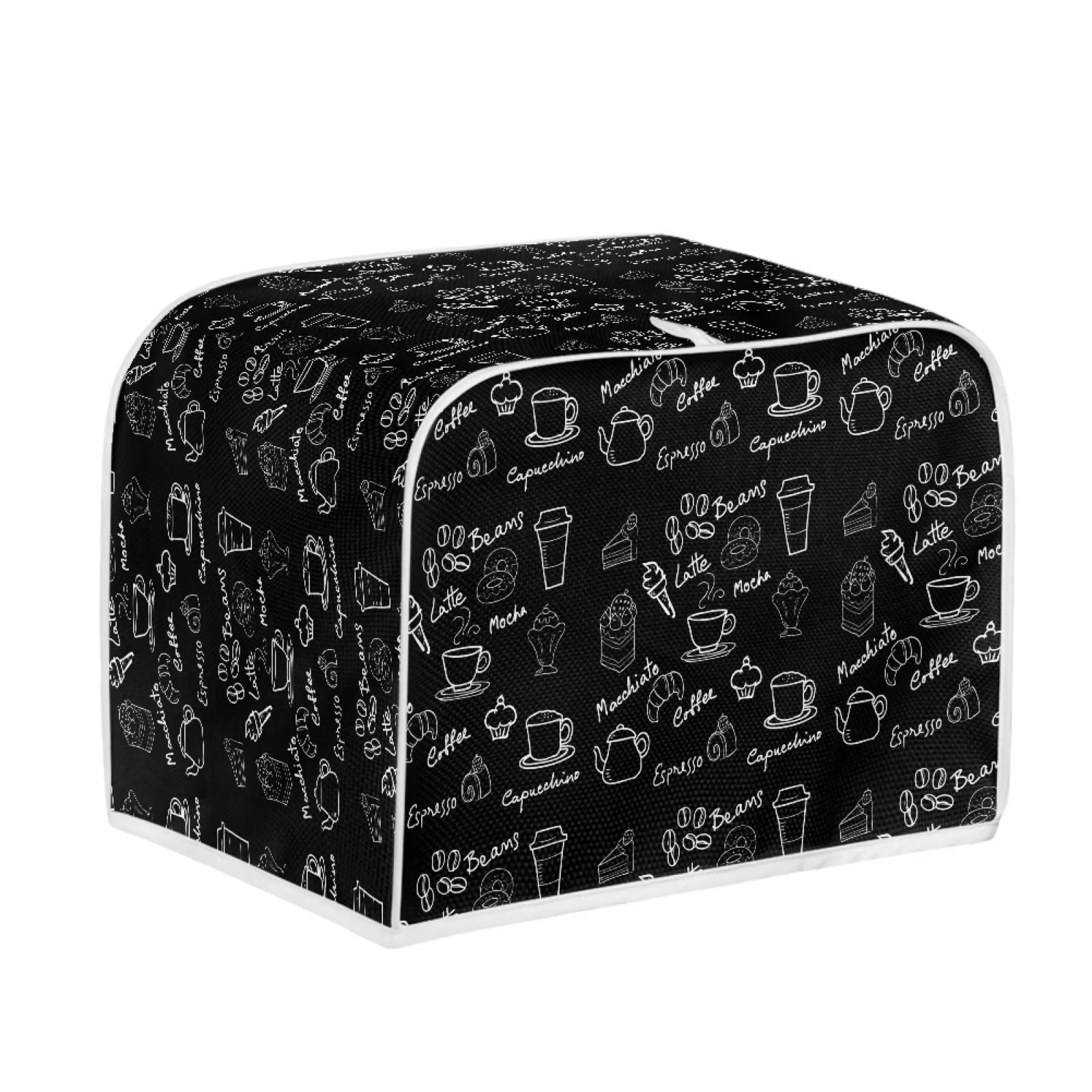 Dustproof Toaster Cover for 4-Slice Toasters - Universal Fit for Most Standard Toasters & Bread Machines - Black Oven Protector for Coffee & Dessert Stations - Keep Your Appliance Clean from Dust & Fingerprints - Perfect for Kitchens, Bakeries & Coffee Shops