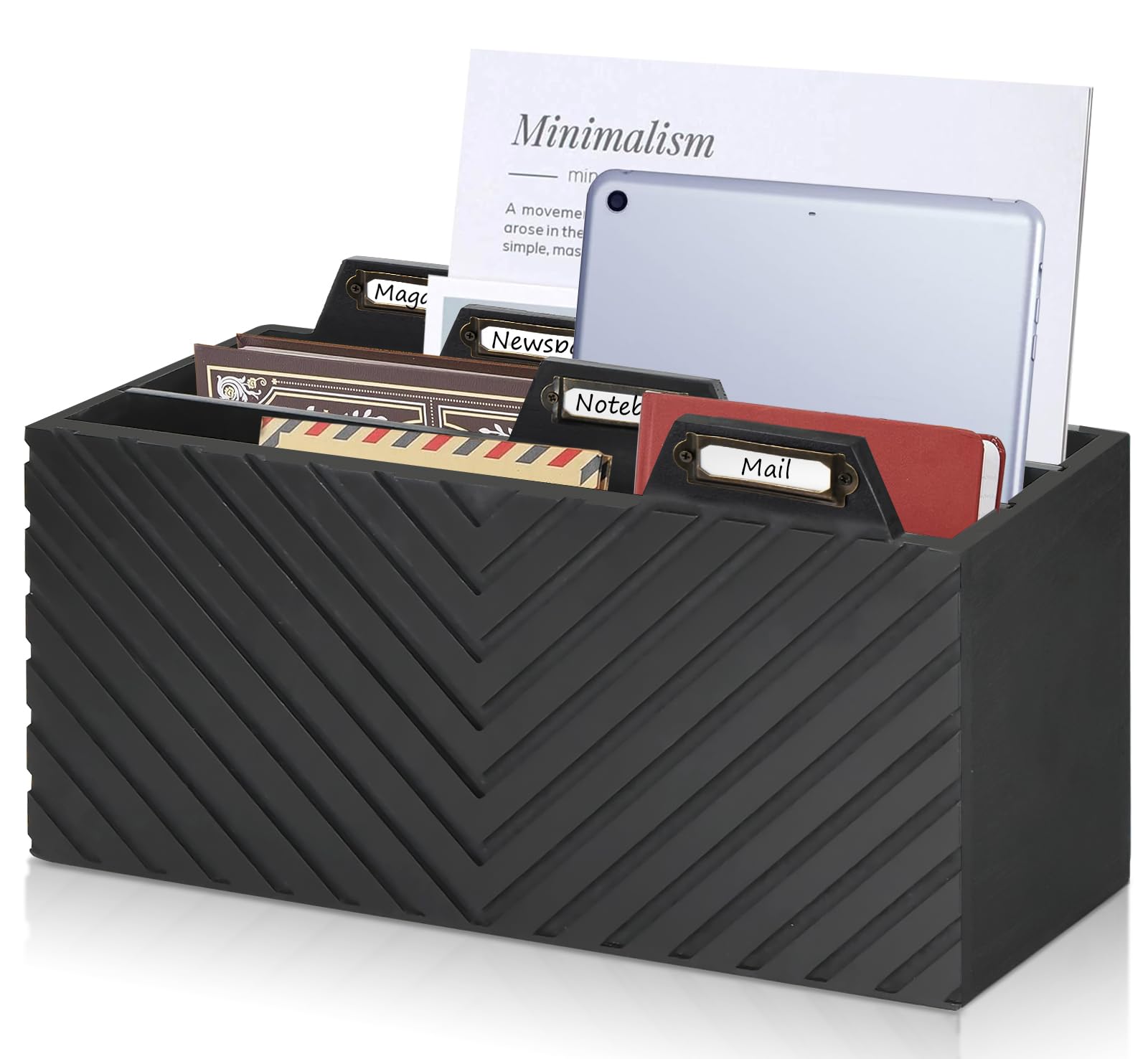 Wooden Mail Organizer with 3 Compartments - Wall Mount or Countertop Desk Organizer for Letters, Bills & Papers | Perfect for Home Office, Entryway & Mail Sorting