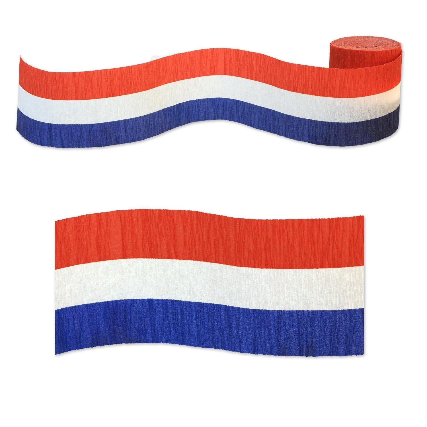 12 Pack Beistle Patriotic Crepe Party Streamers - Red White & Blue Decorations for 4th of July, Memorial Day, Labor Day Celebrations & Patriotic Events