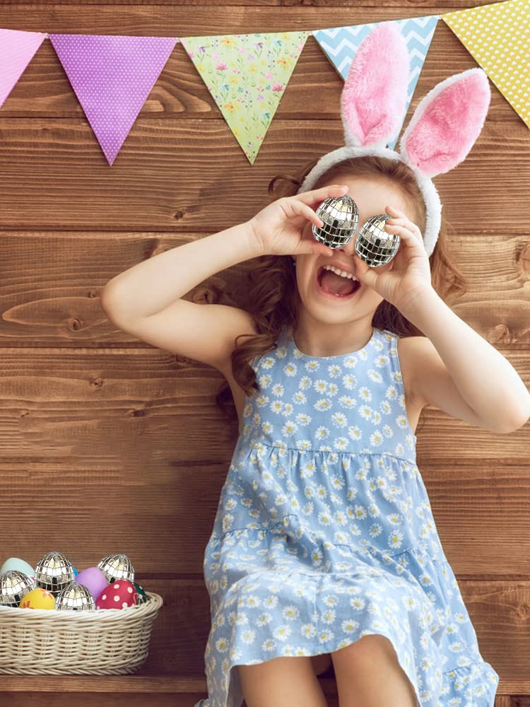 20Pcs Silver Mirrored Easter Eggs - 1.6 Inch Mini Disco Ball Decorations for Easter Basket Stuffers, Wedding Centerpieces & Party Decor - Perfect for Easter Celebrations, Bridal Showers & Home Decor