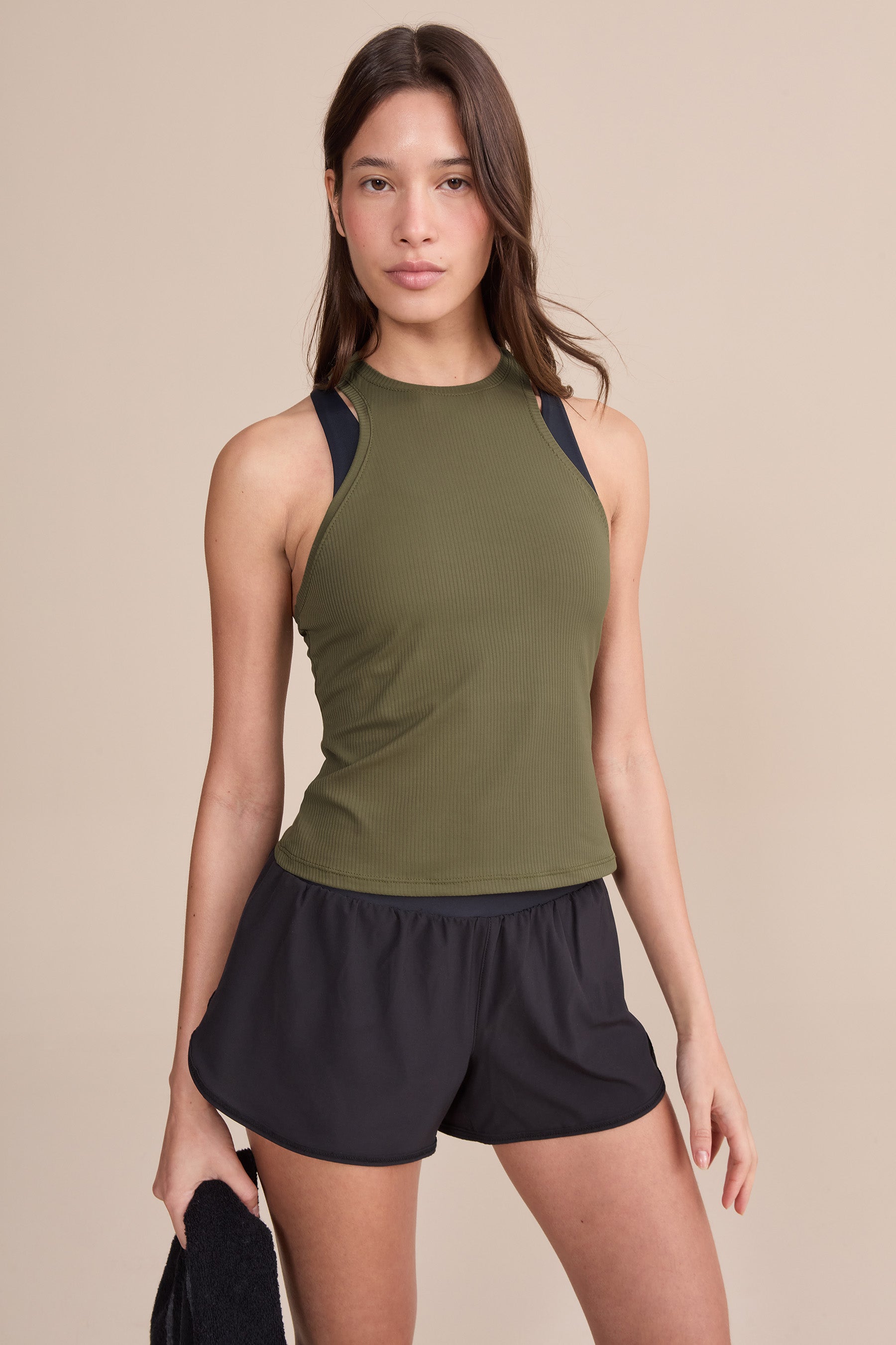 Women's Ribbed Knit Racerback Tank Top - Stretchy Slim Fit Sleeveless Shirt for Yoga, Gym & Summer Outfits