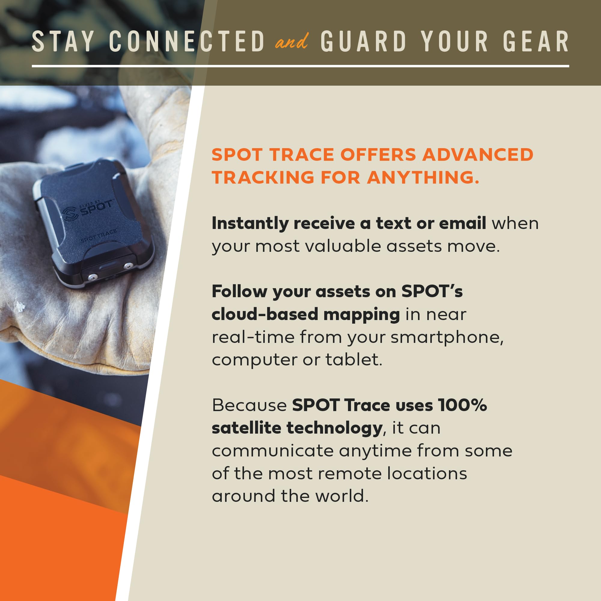 Spot Trace Satellite Tracking Device - Handheld GPS Tracker for Hiking, Camping, Cars, Kids & Outdoor Safety | Global Coverage with Globalstar Network | Perfect for Adventure, Travel & Asset Protection (Subscription Required)