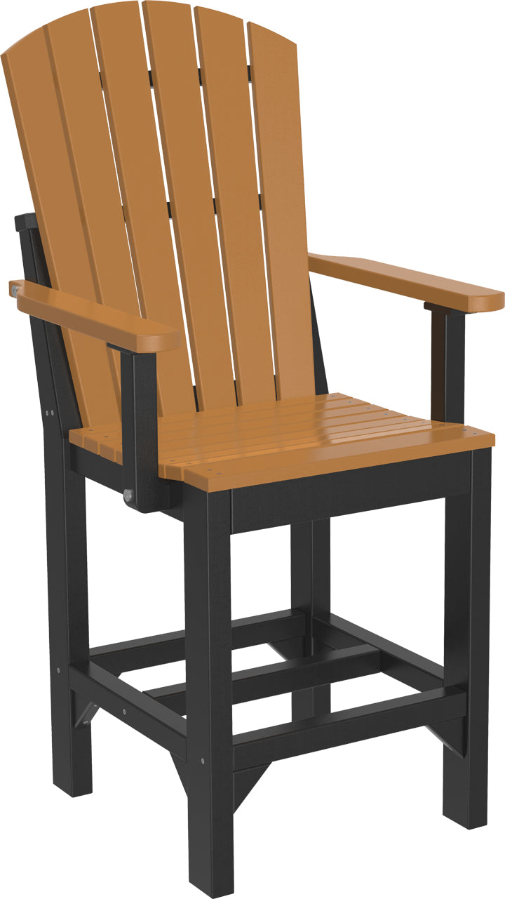 Premium Adirondack Arm Chair - Counter Height Bar Stool for Outdoor & Indoor Use - Perfect for Patio, Deck, Poolside, and Garden Relaxation