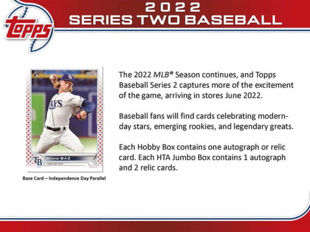 2022 Topps Series 2 Baseball Hobby Box - 24 Packs (14 Cards Each) + 1 Exclusive Silver Pack | MLB Trading Cards Collection for Collectors & Fans | Perfect for Sports Memorabilia Displays & Fantasy Baseball Drafts
