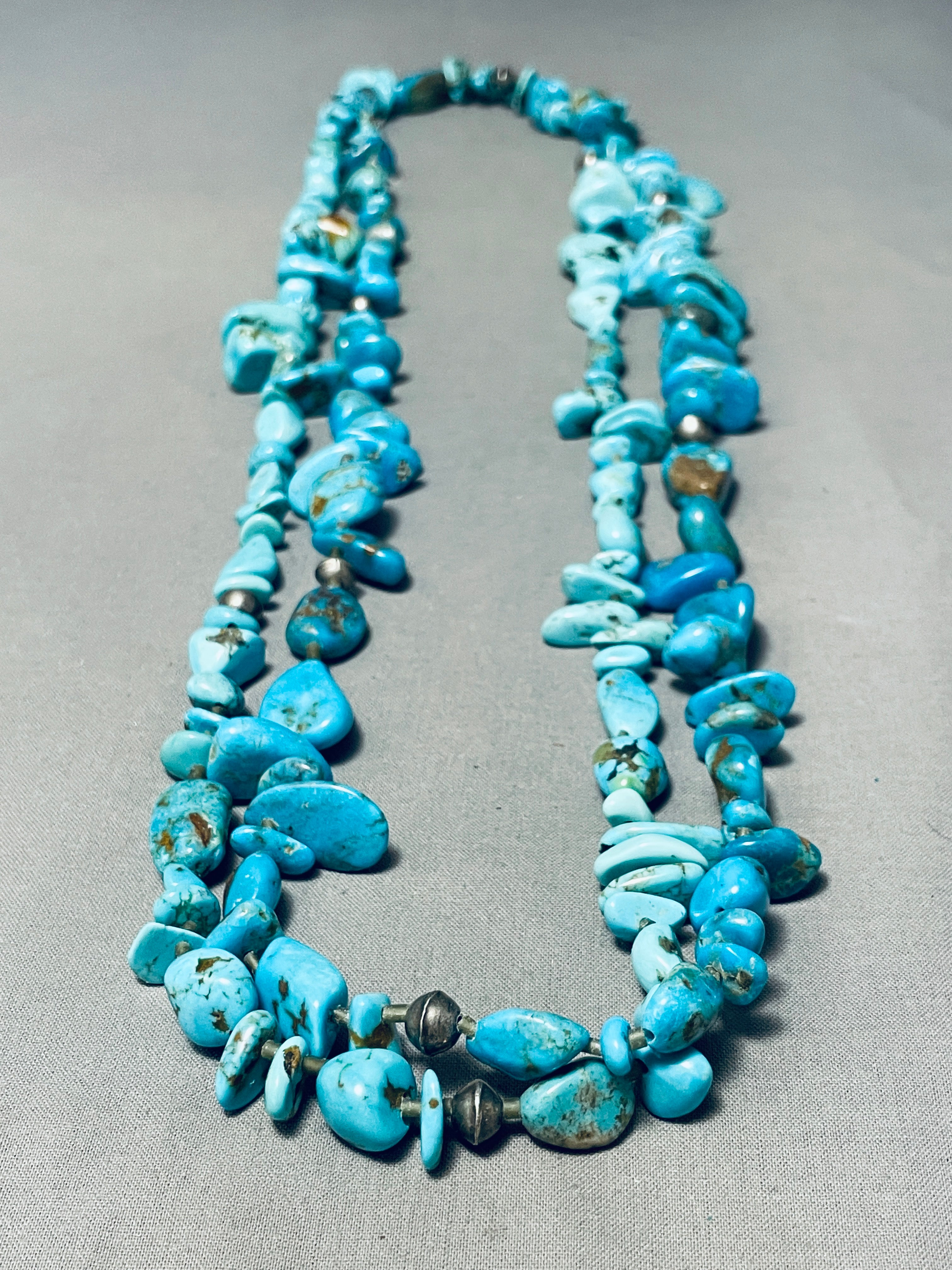 200 Gram Vintage Native American Navajo Turquoise Sterling Silver Necklace - Handmade Southwest Jewelry for Women - Perfect for Boho Fashion, Weddings & Special Occasions