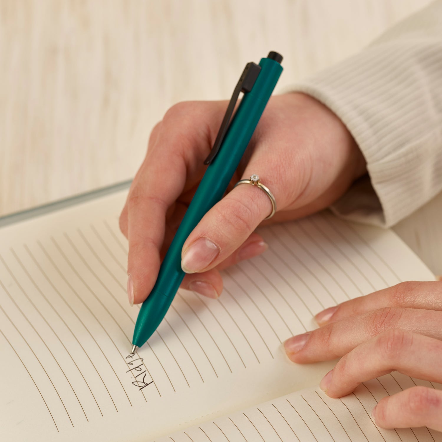Premium Ridge Click Pen in Agave Green - Smooth Writing Ballpoint Pen for Office, School & Everyday Use - Perfect for Note Taking, Journaling & Professional Work