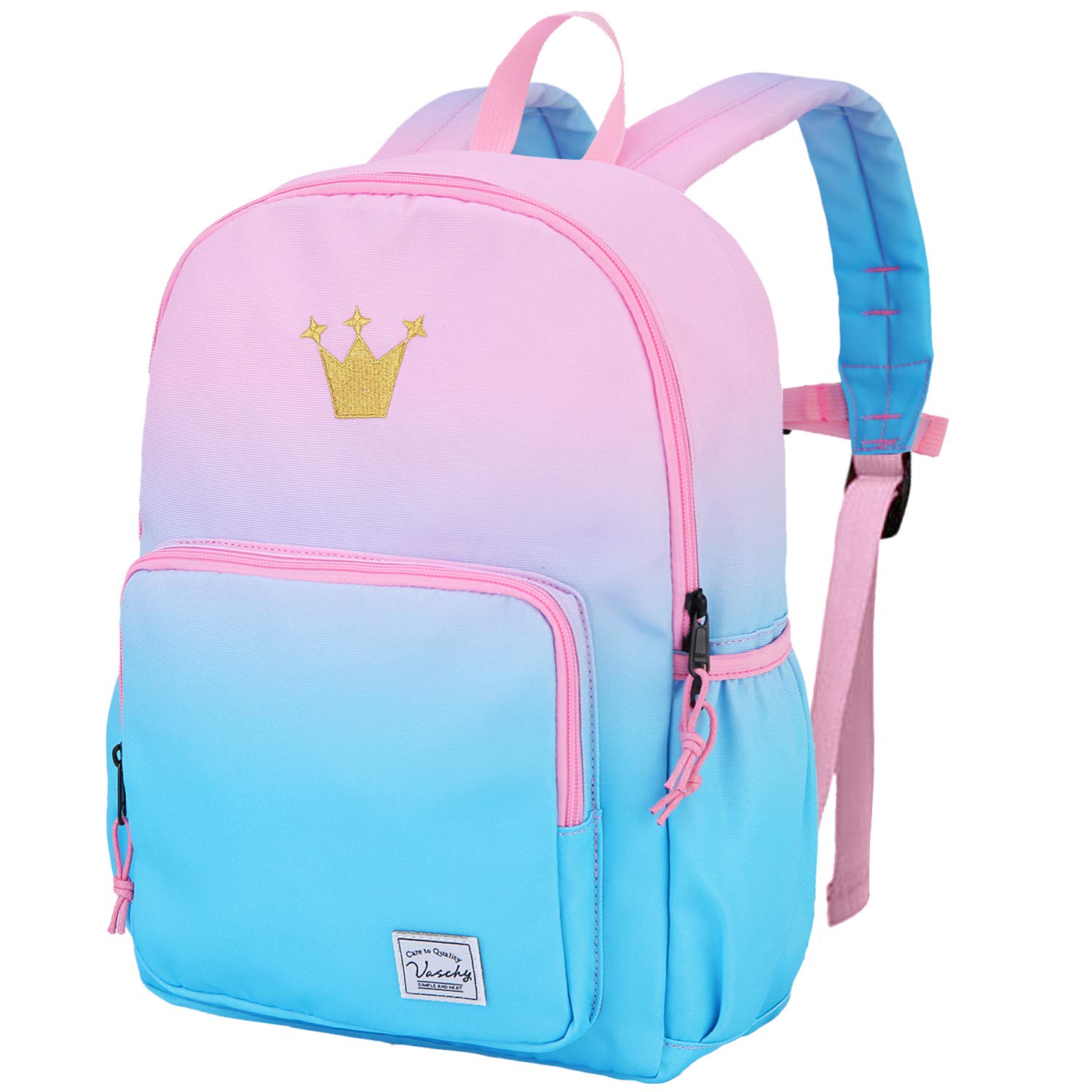 VASCHY Kids Backpack for Girls Ages 2-8 - Lightweight School Backpack with Adjustable Chest Strap for Kindergarten, Elementary, Travel & Outdoor Adventures | Perfect Gift for Toddlers & Little Girls