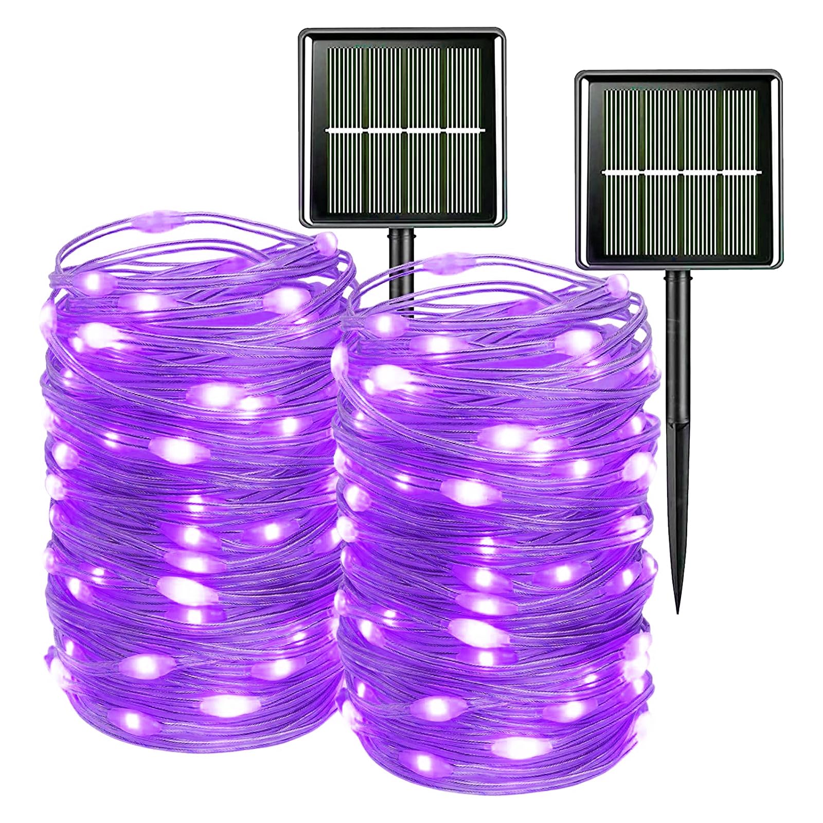 Upgraded 100 LED Solar Fairy Lights, 2 Pack 33ft Waterproof - Outdoor Garden Decor