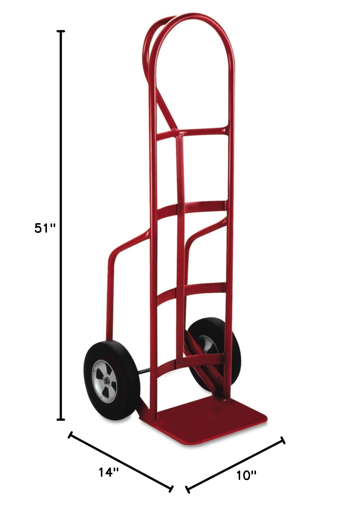 33045 P-Handle Hand Truck with 10-Inch Puncture Proof Tires - Heavy Duty Utility Cart for Moving Boxes, Appliances & Warehouse Use