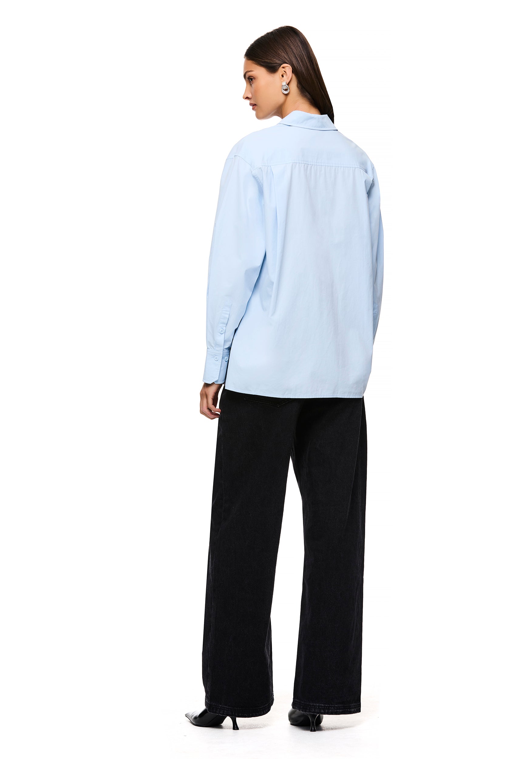 Tessa Light Blue Shirt for Women - Casual Button Down Shirt with Long Sleeves - Perfect for Office, Business, and Everyday Wear