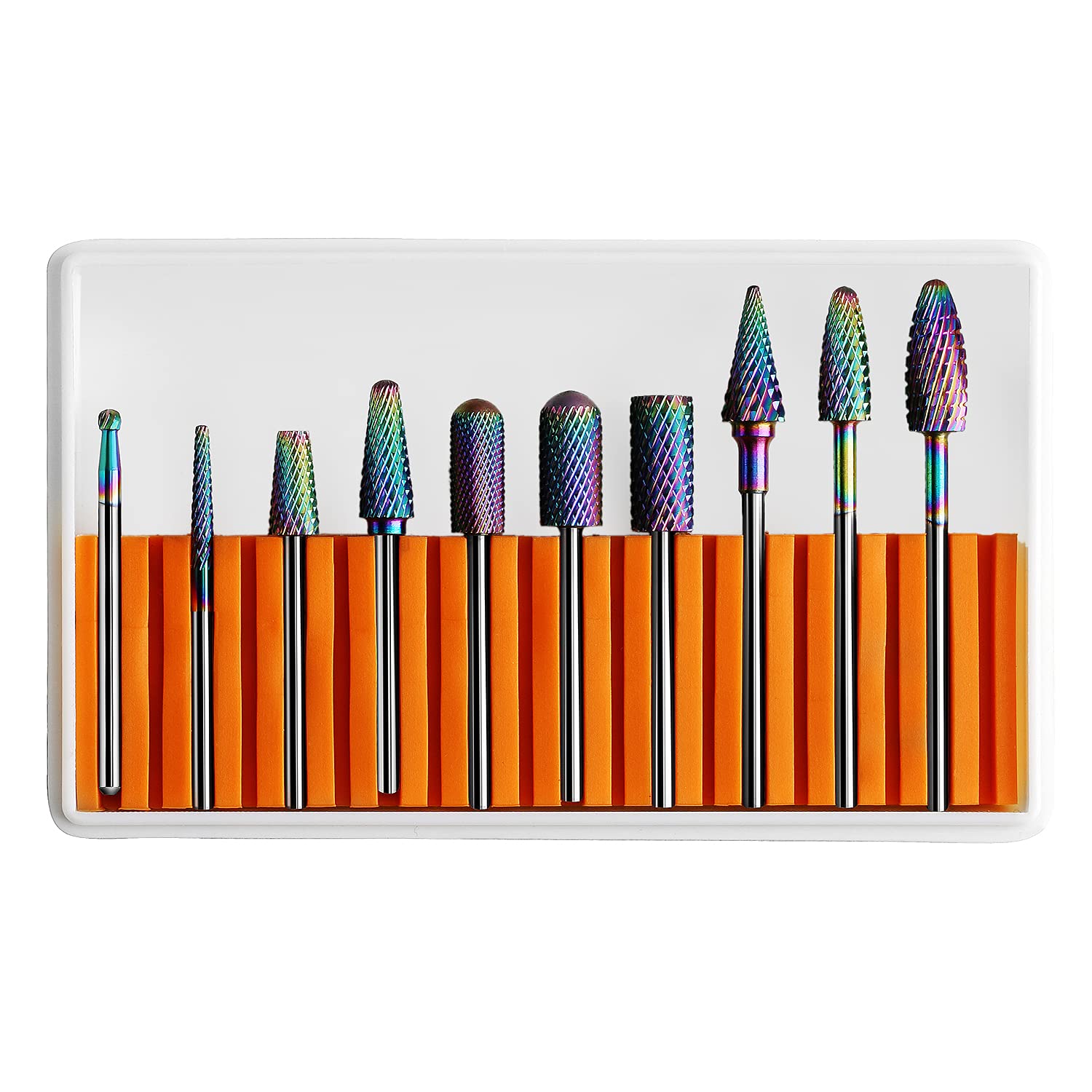 10Pcs Tungsten Carbide Nail Drill Bits Set for Acrylic & Gel Polish Removal - Professional Manicure & Pedicure Tools for Nail Salon & Home Use - 3/32