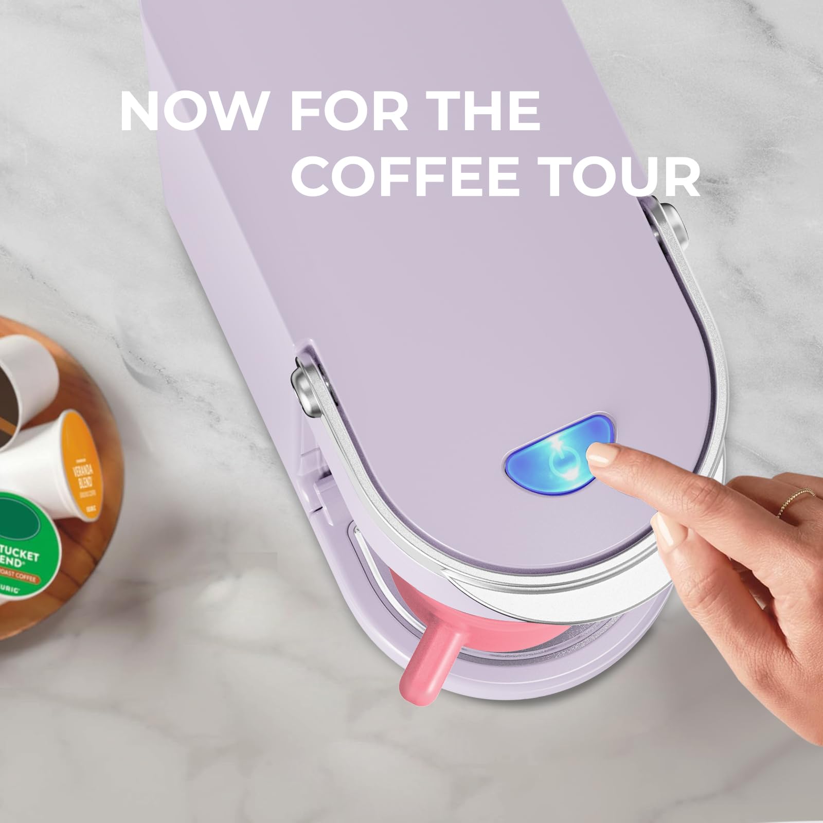 CHULUX Slim Single Serve Coffee Maker for K-Cups - Compact One Cup Coffee Machine Compatible with 7.3