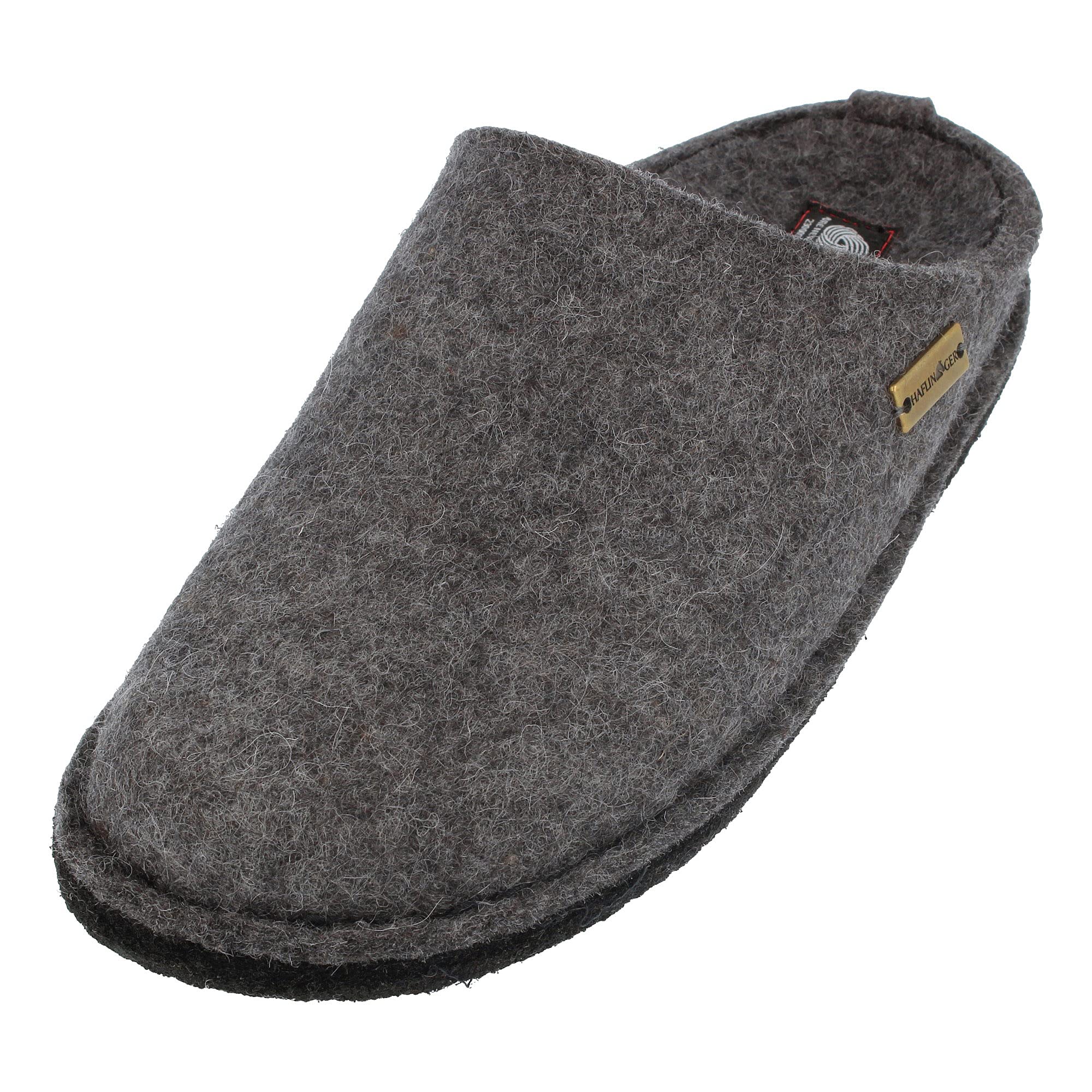 HAFLINGER Men's Open Back Slippers - Comfortable Wool House Shoes for Indoor & Outdoor Use - Perfect for Relaxing at Home, Lounging, and Quick Errands