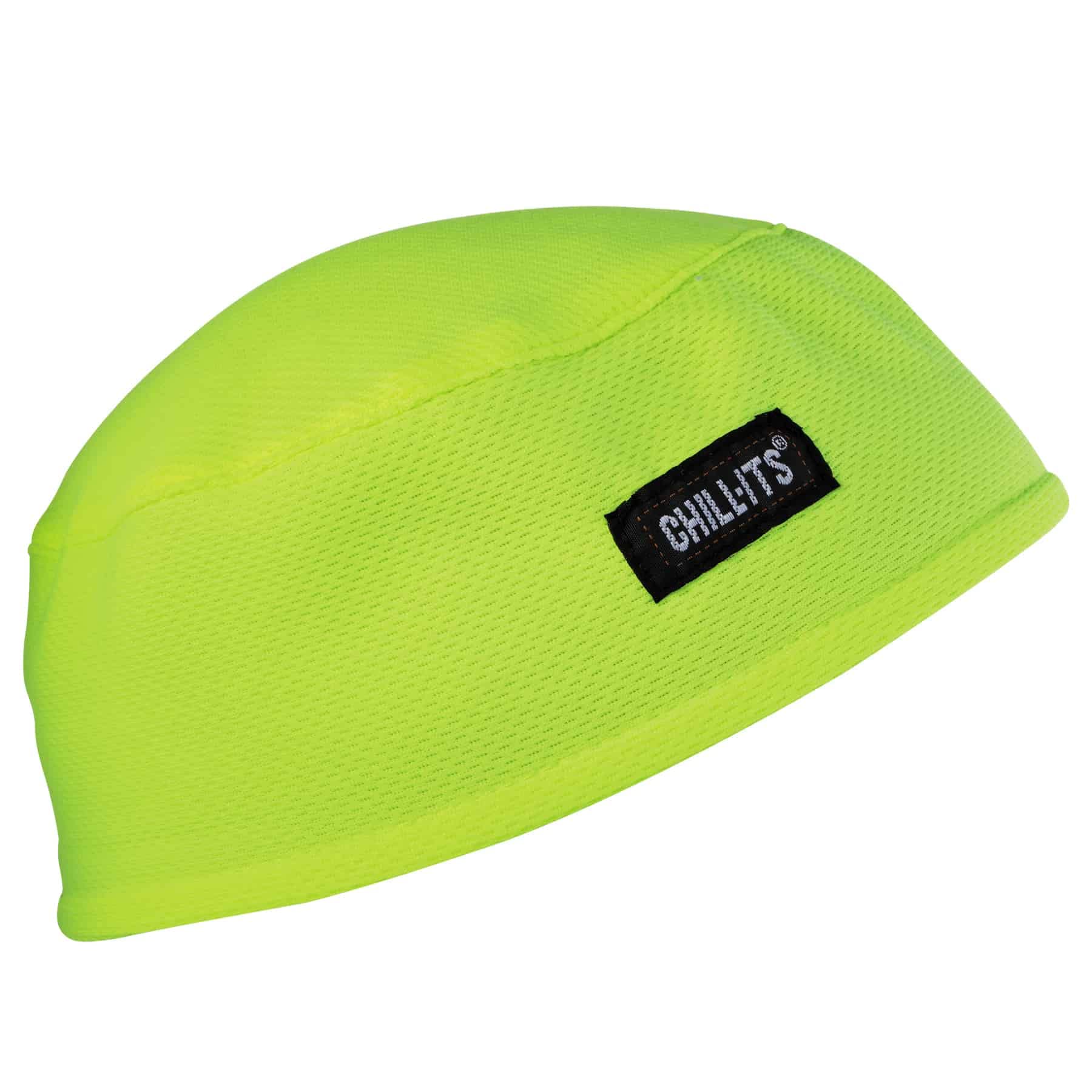 Ergodyne Chill Its 6630 Cooling Skull Cap with Terry Clow Sweatband - Moisture Wicking, Breathable, Lime Green - Perfect for Construction, Landscaping & Outdoor Work in Hot Weather