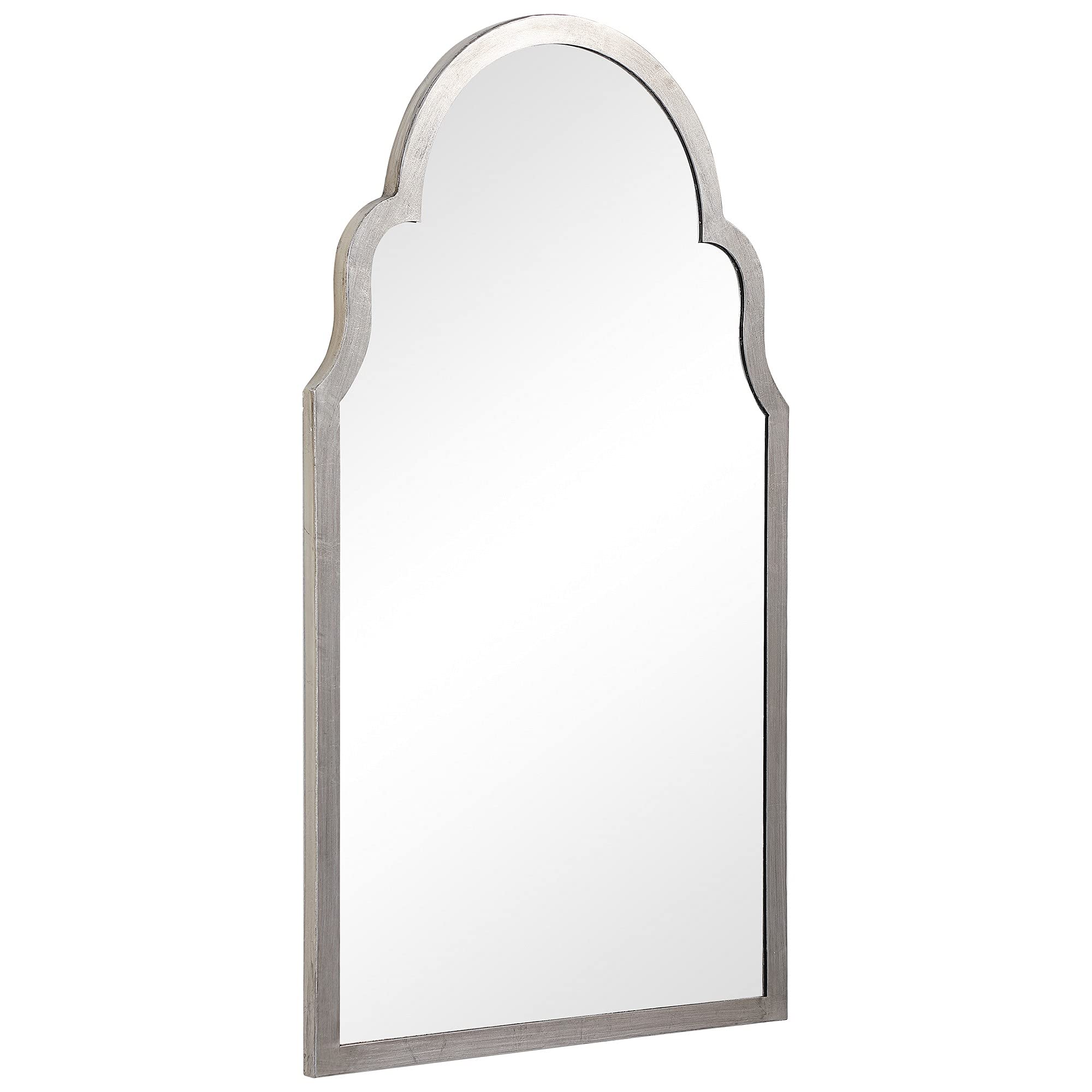 Benjara Sleek Elongated Quatrefoil Frame Mirror - Silver | Modern Wall Mirror for Living Room, Bedroom & Entryway Decor