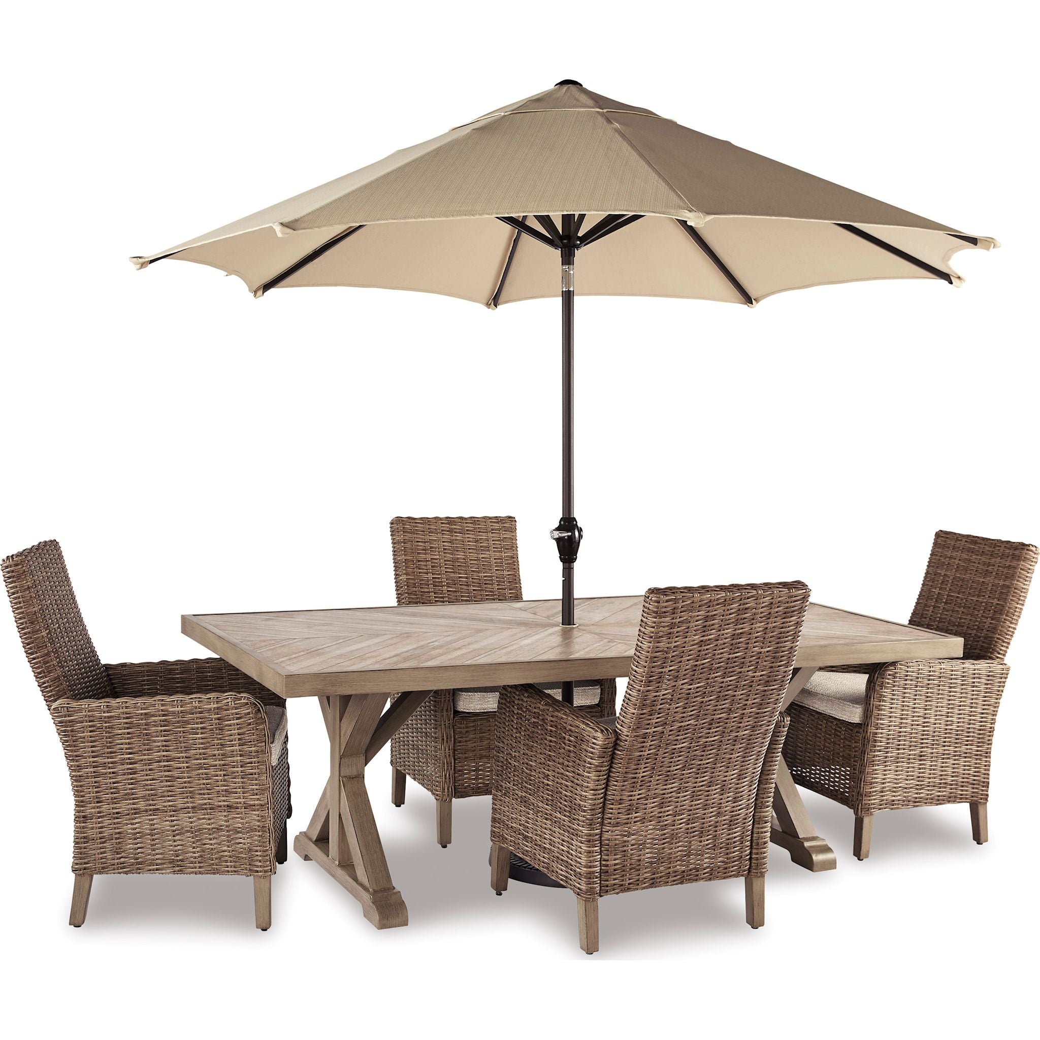 Beachcroft 5-Piece Outdoor Dining Set in Beige - Perfect for Patio, Garden & Backyard Entertaining
