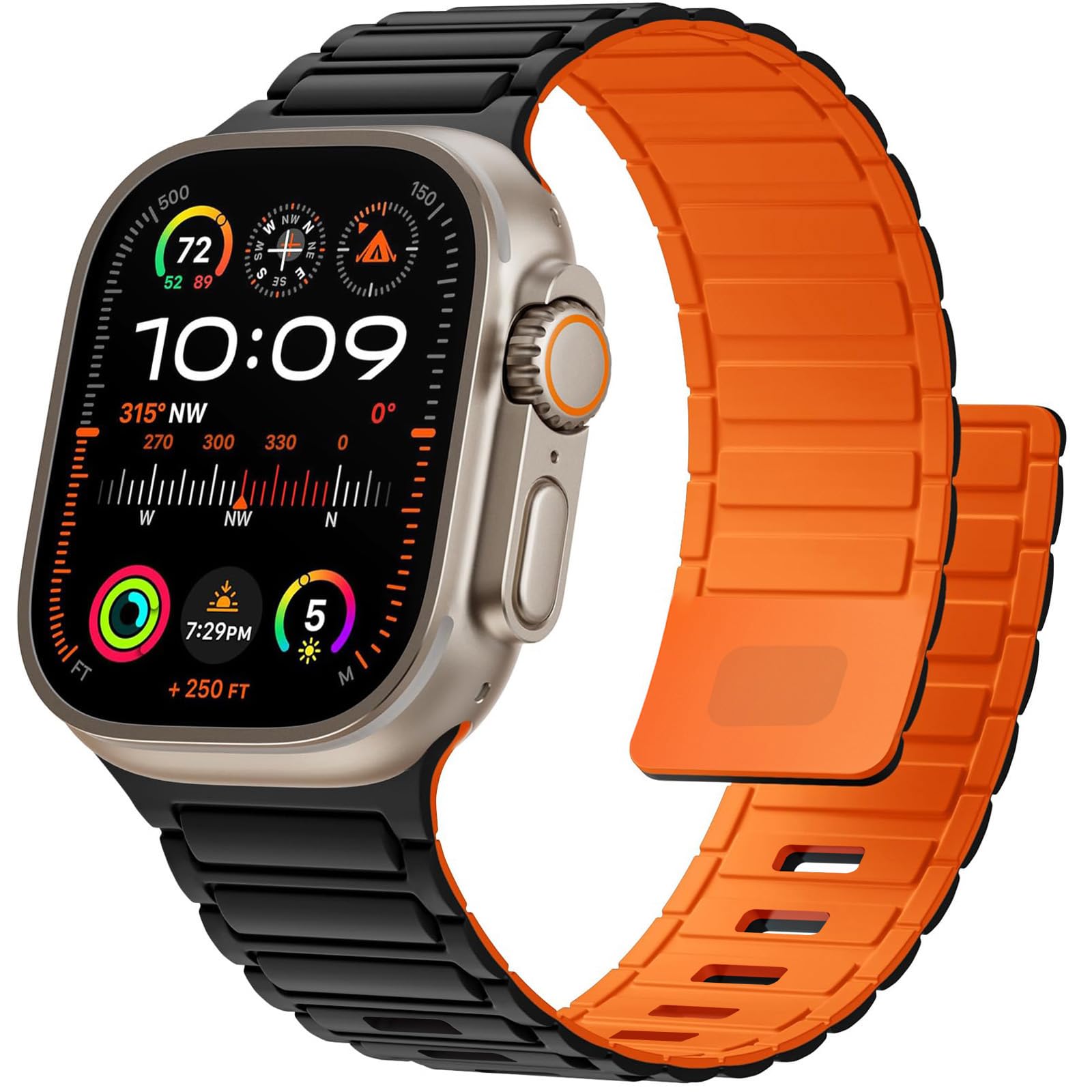 Magnetic Sport Band for Apple Watch Ultra/Series 10/9/8/7/6/5/4/3/SE/2nd - Compatible with 49mm/45mm/46mm/44mm/42mm/41mm/40mm/38mm - Soft Silicone Loop Strap for Men & Women - Perfect for Gym, Running & Everyday Wear