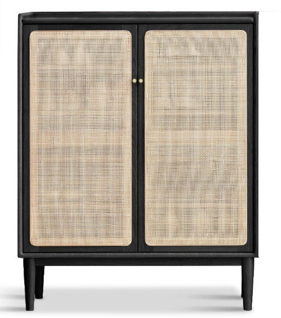 Premium Solid Wood Shoe Cabinet - Oak, Black Walnut & Cherry Wood Storage Organizer for Entryway, Hallway, or Closet - Durable Shoe Rack for Home & Office Organization