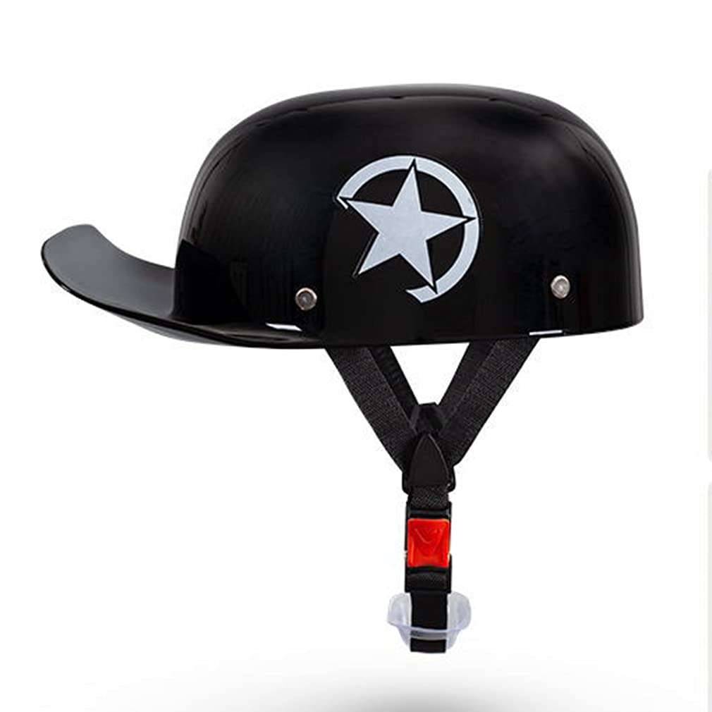 German Style DOT Approved Skull Cap Half Helmet for Adults - Low Profile Open Face Motorcycle Helmet for Men & Women - Perfect for Cruiser, Scooter and Moped Riders - Great for Urban Commuting and Short Rides