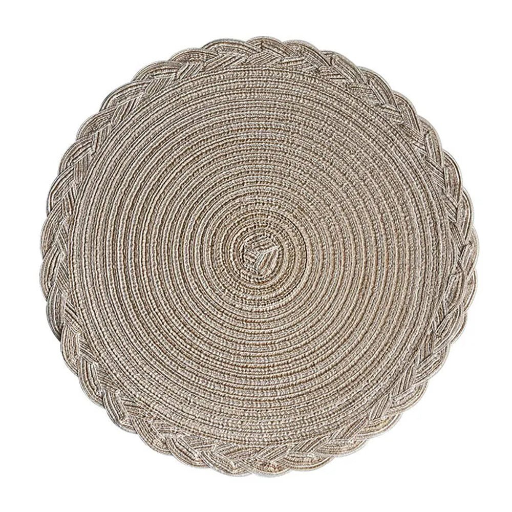 Arkansas Braided Rim Placemat Set of 4 - Elegant Table Decor for Dining Room, Kitchen, and Party Settings