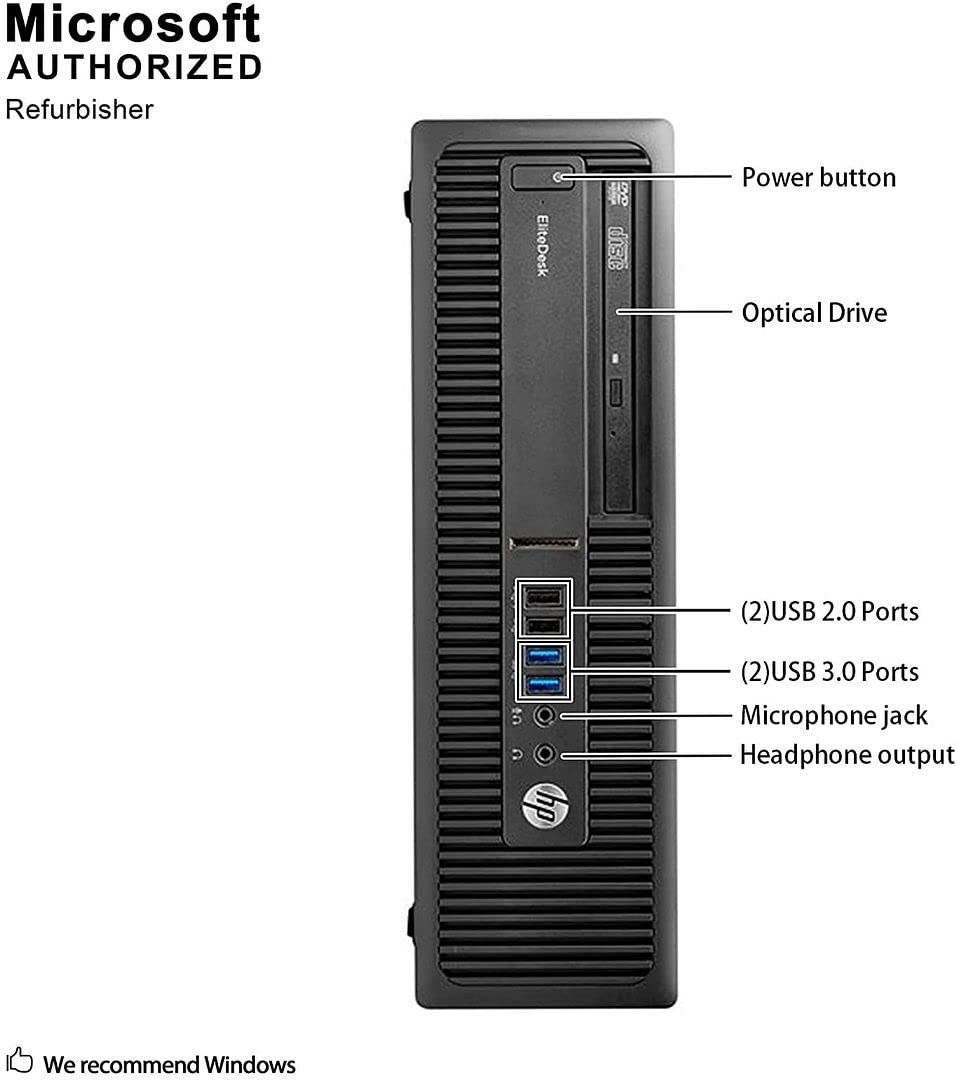 HP ProDesk 600 G2 SFF Business Desktop PC - Intel Core i5-6500 Processor (Up to 3.6GHz), 32GB DDR4 RAM, 1TB SSD, WiFi 6 (AX200), Dual Monitor Support, Windows 10 Pro (Renewed) - Perfect for Home Office, Remote Work & Small Business Computing