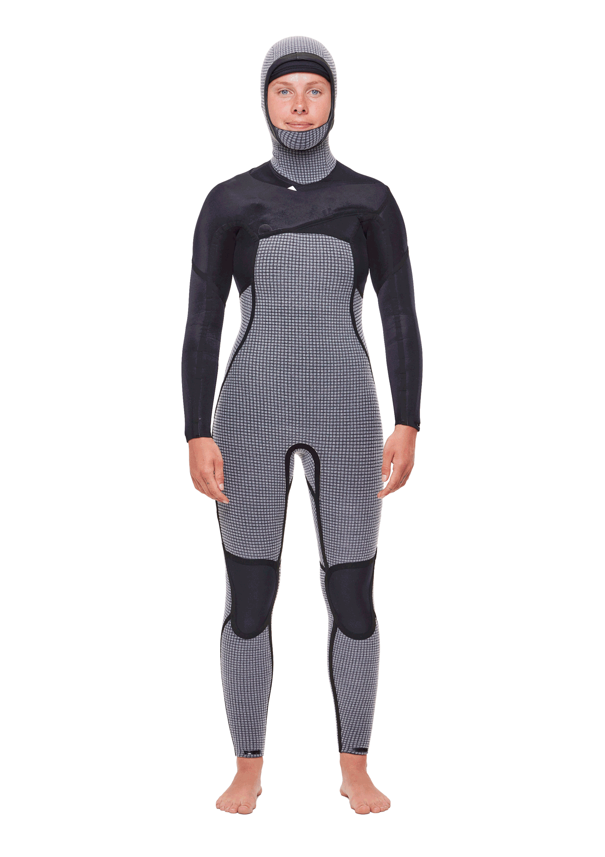 Women's 4/3mm Hooded Thermal Wetsuit with Liquid Sealed Chest Zip - Perfect for Surfing, Diving & Cold Water Swimming