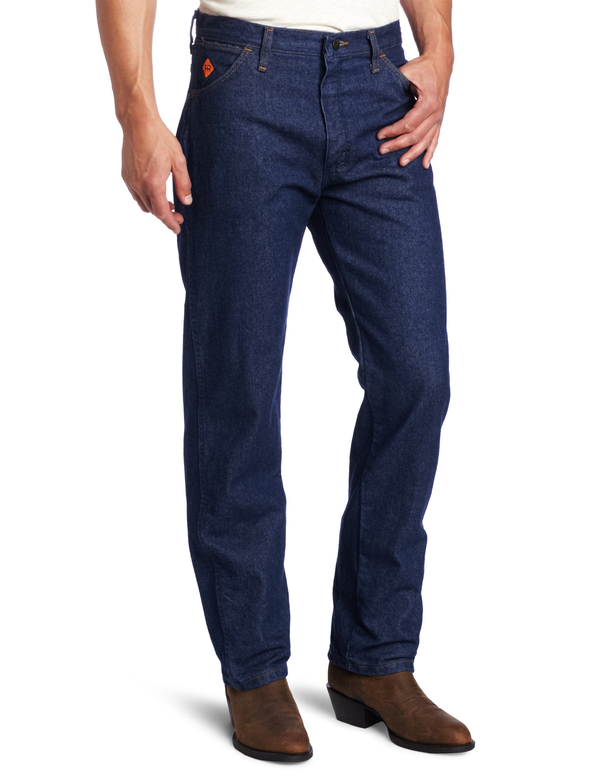 Wrangler Men's FR Flame Resistant Original Fit Jeans - Durable Work Pants for Construction, Oil Rig & Industrial Safety