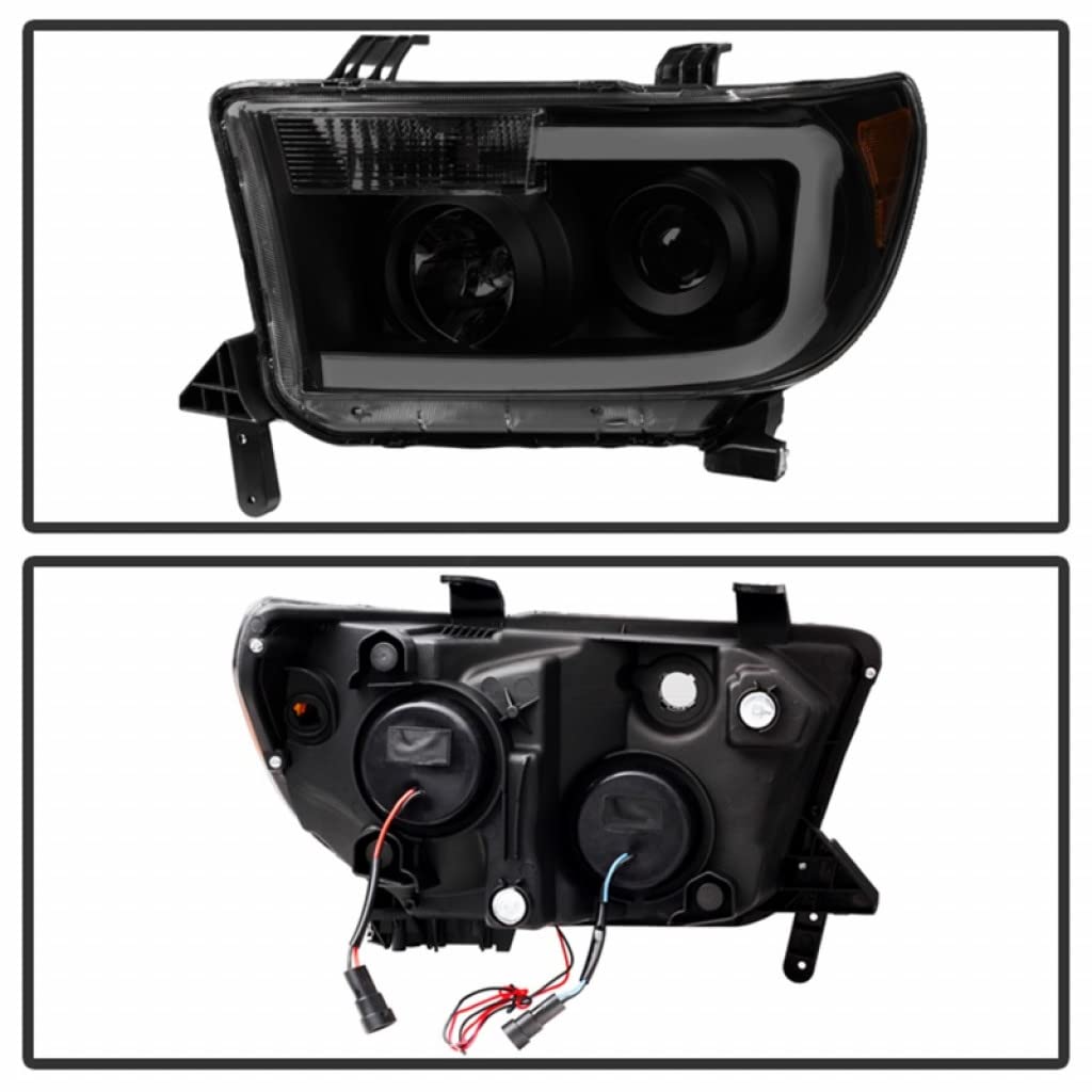xTune Black Smoked Projector Headlights Pair for 2007-2013 Toyota Tundra - 9030413 | Upgrade Your Truck's Style & Night Visibility for Off-Roading & Daily Driving