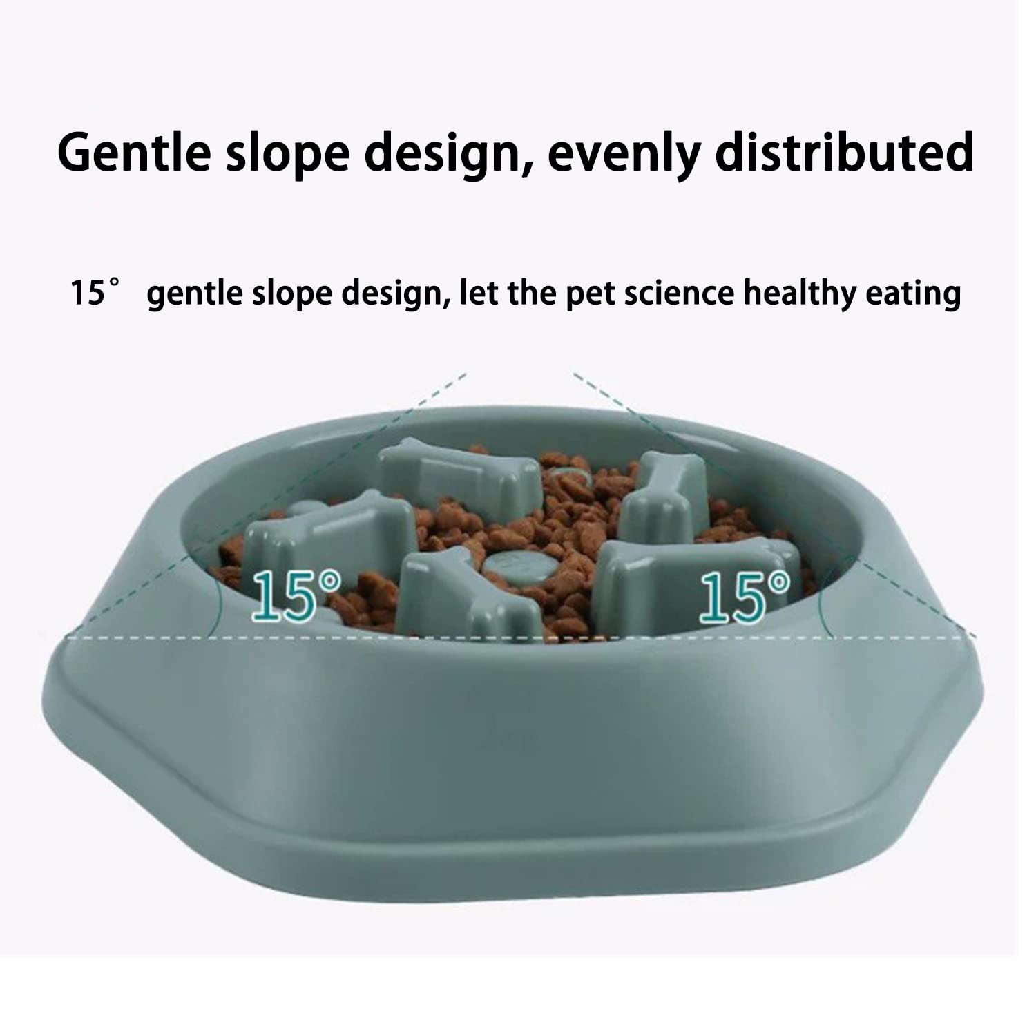 Personalized Slow Feeder Dog Bowl - Non-Slip Custom Pet Food Dish for Small & Medium Dogs - 7.4