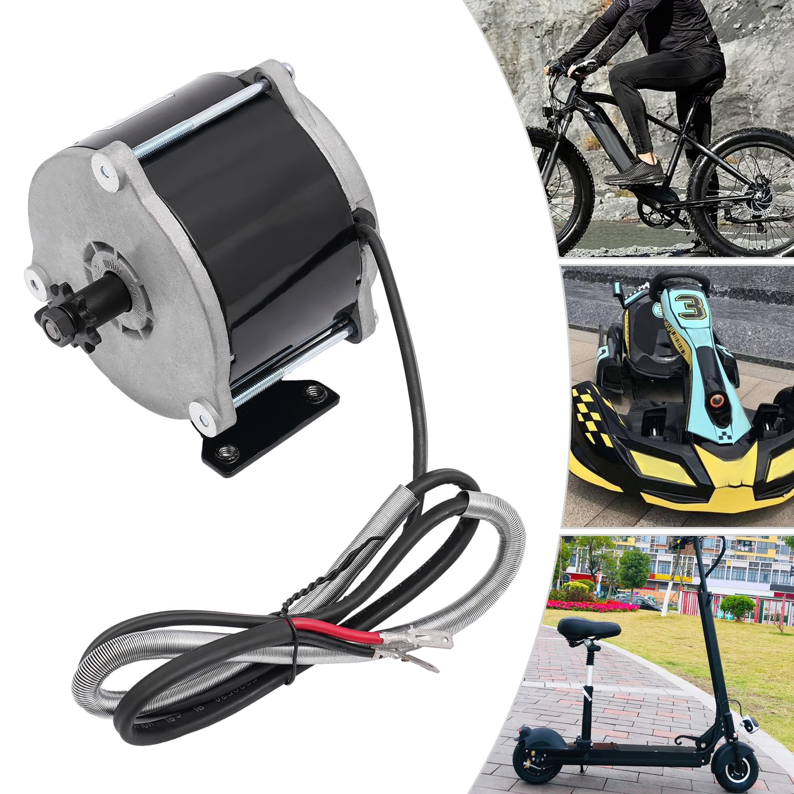 12V 350W DC Geared Motor for Electric Bikes, Scooters, Mopeds & Mini Bikes - High Torque Brushed Gear Reduction Motor for Small Electric Vehicles - Perfect for DIY E-Bike Conversions, Off-Road Adventures & Urban Commuting