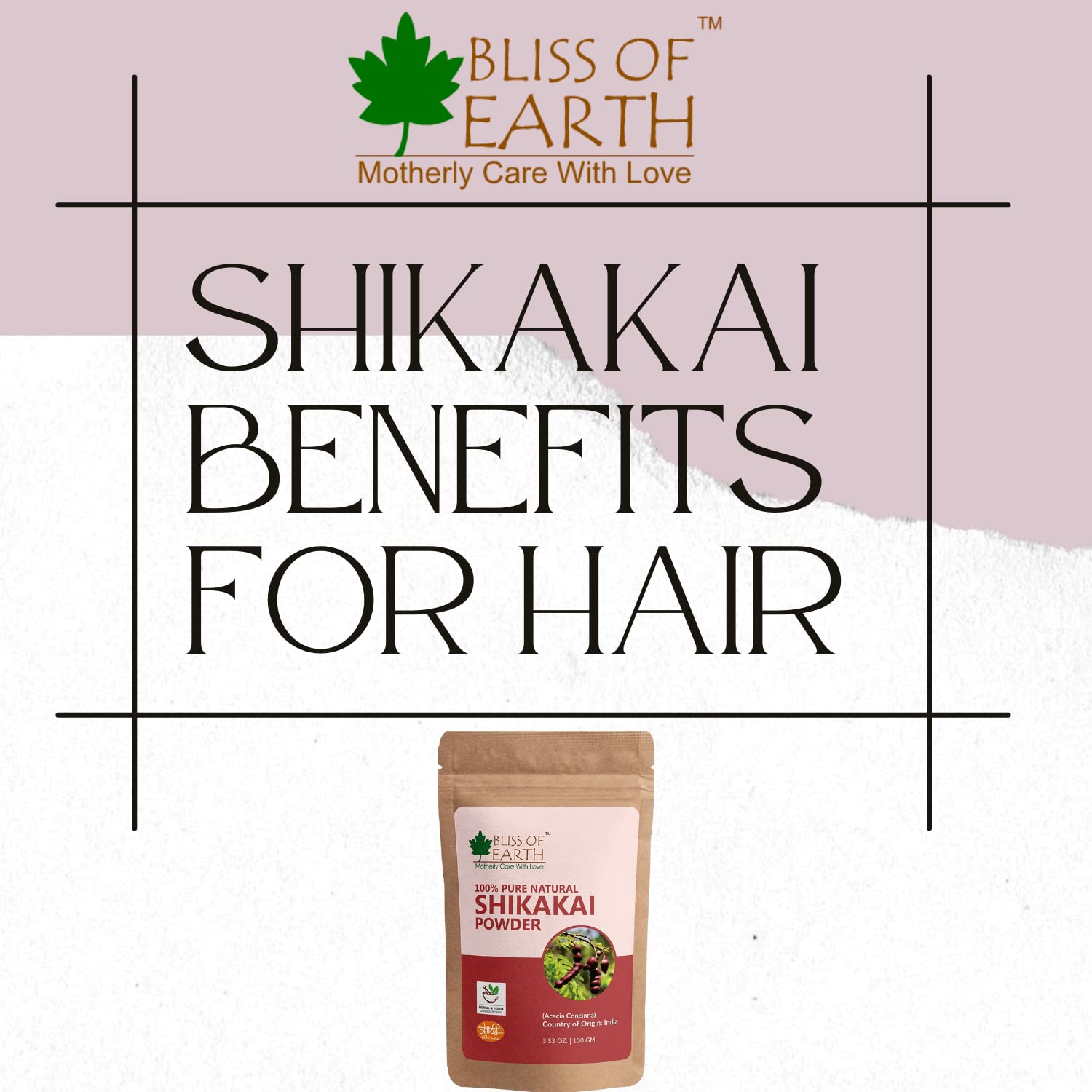 Bliss of Earth™ 100% Pure Natural Shikakai Powder for Hair Growth | 2x100g Acacia Concina | Organic Hair Cleanser & Conditioner | Promotes Thicker, Stronger Hair | Perfect for Ayurvedic Hair Care & Natural Styling