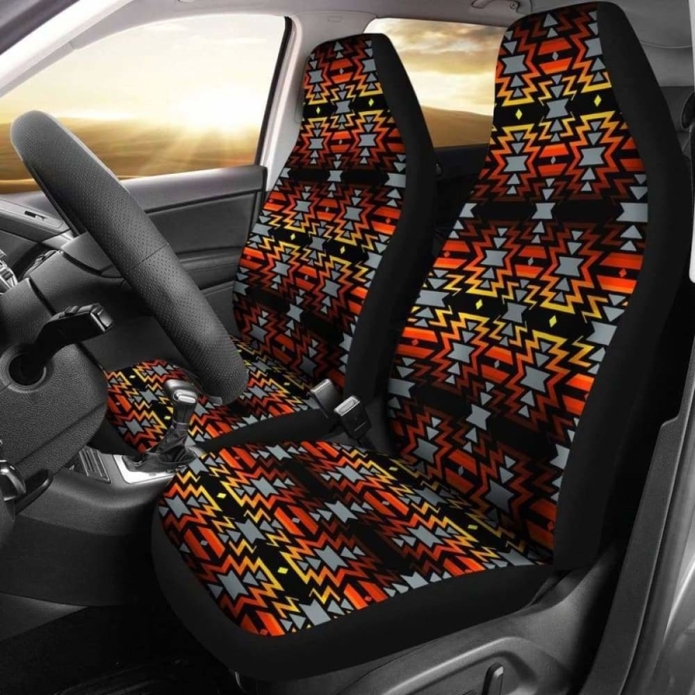 Premium Black & Red Fire Design Car Seat Covers - Universal Fit for Cars, Trucks & SUVs - Durable Neoprene Material for Comfort & Protection - Perfect for Daily Commute, Road Trips & Adventure Driving