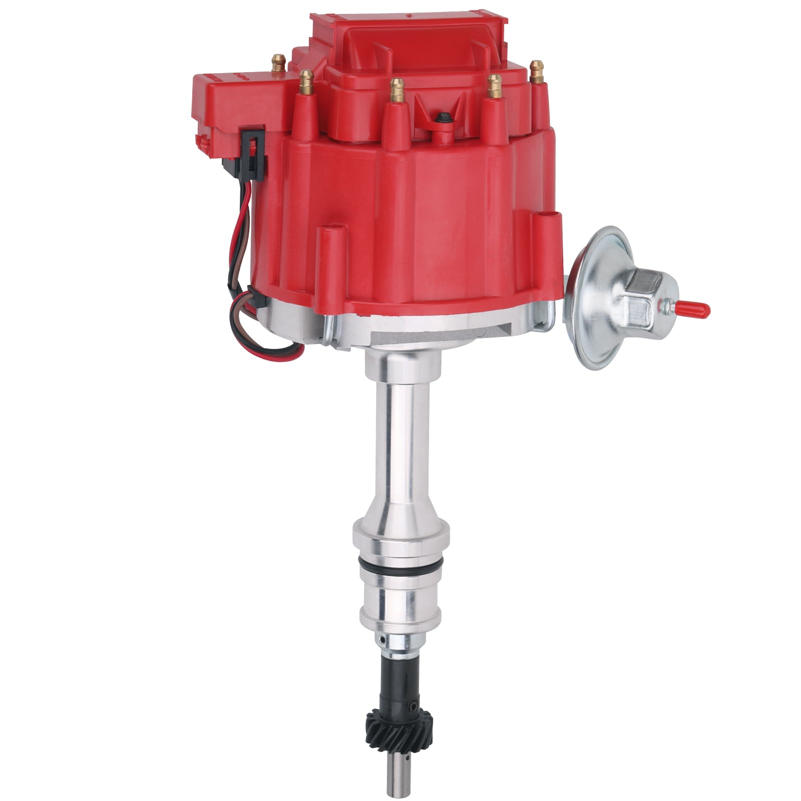 High-Performance Ignition Distributor with 65K Volt Coil - Compatible with SBF Small Block Ford 221 260 289 302 5.0L Engines (Red Cap) - Fits Ford 300 F-150 E-100 Econoline Mustang Fairmont - Direct Replacement for 1030213 PE330U - Ideal for Engine Upgrades & Classic Car Restoration