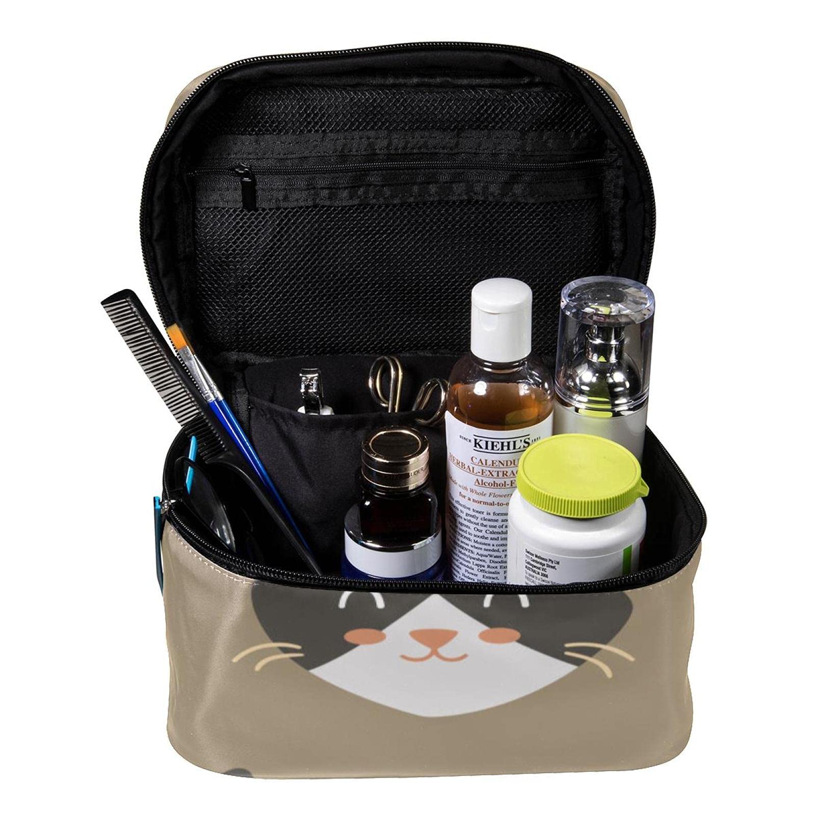 Cute Cat Paws Pattern Large Travel Makeup Bag - Waterproof Cosmetic Organizer with Zipper for Women & Girls | Perfect for Vacation, Gym, Beach Essentials Storage