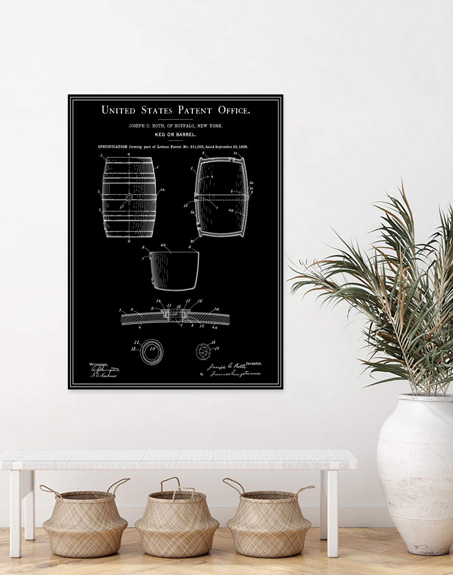 Black Beer Keg with Patent Design - Perfect for Homebrewing, Parties, and Commercial Use
