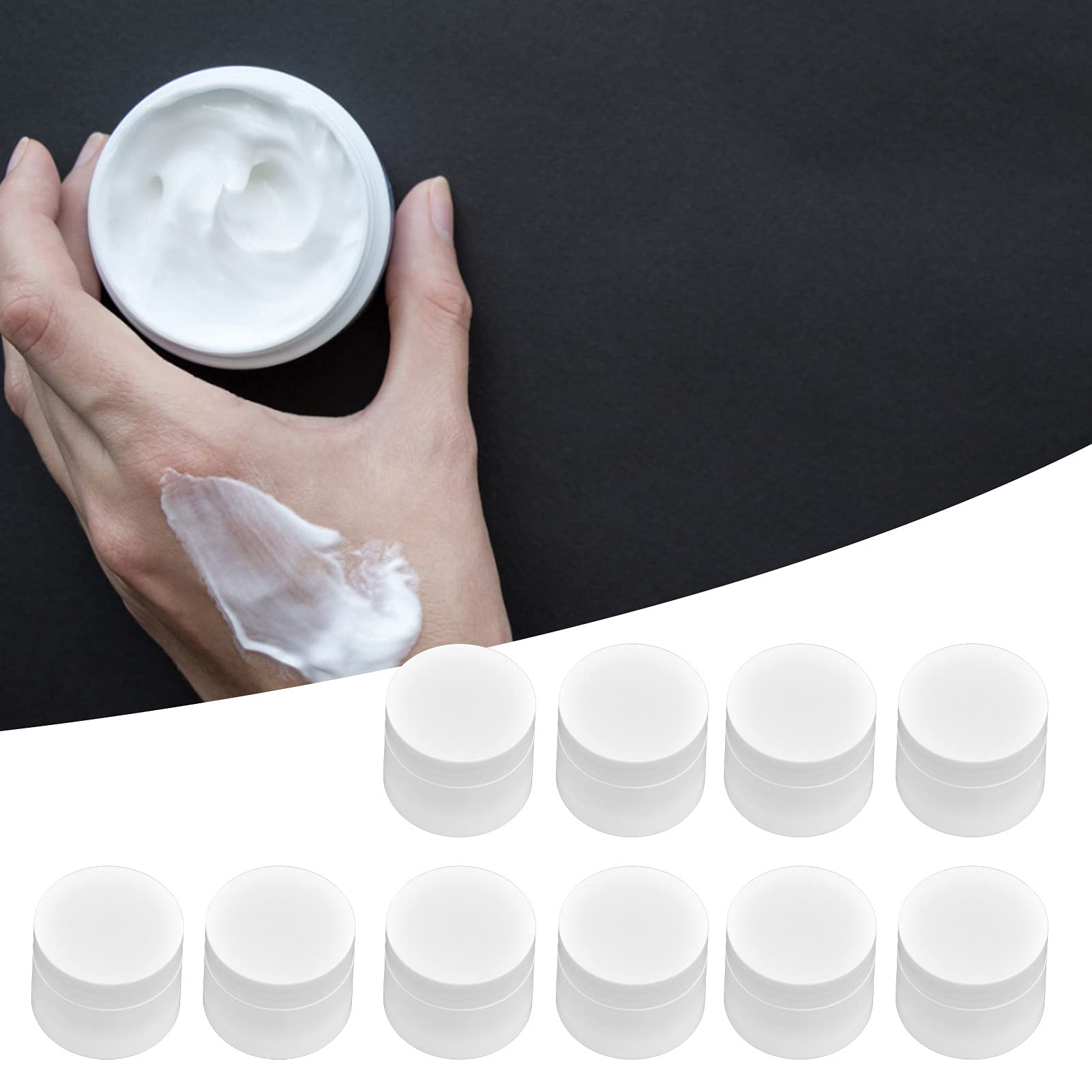 Premium Makeup Storage Jars with Inner Lining & Lid - Airtight Cosmetic Cream Containers for Skincare, Foundation & Creams - Perfect for Vanity Organizers & Salon Use