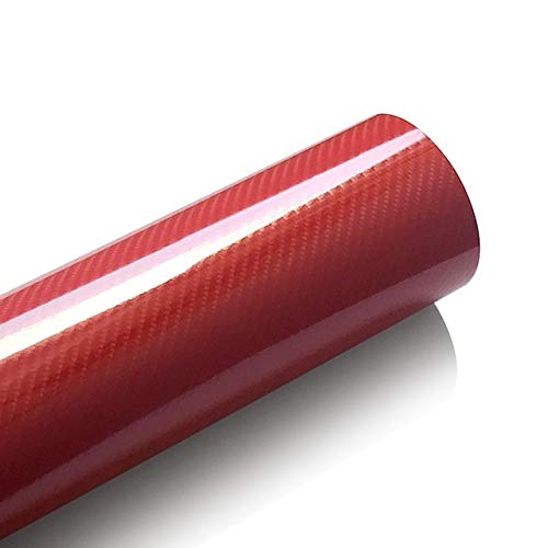 5D Carbon Fiber Vinyl Wrap - 30x100cm Car Sticker for DIY Auto Decoration (Red) - Interior & Exterior Upgrade
