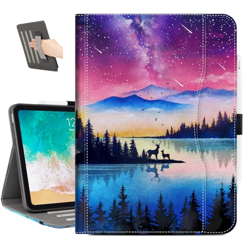 Magical Starry Night Lake Forest Deer