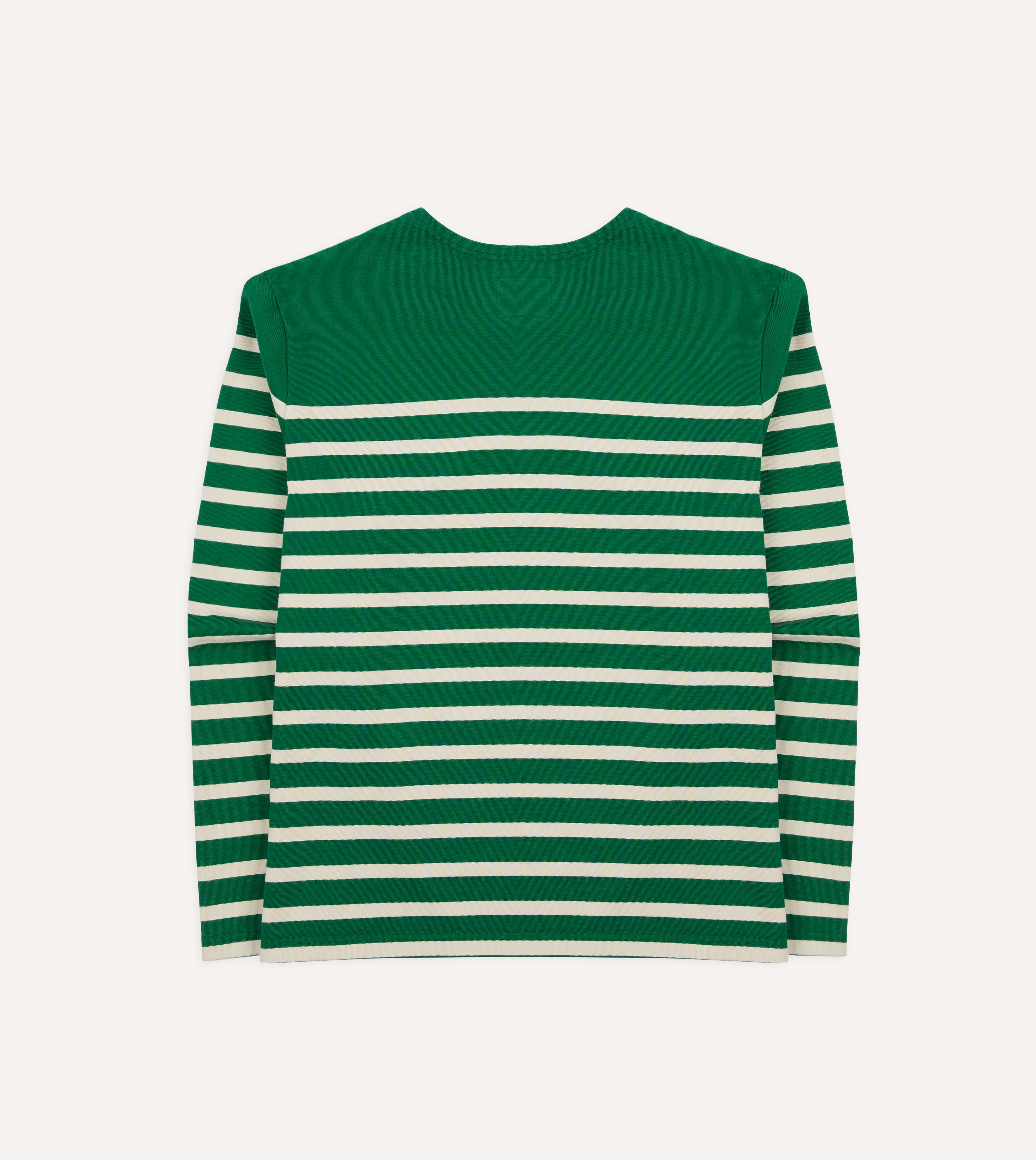 Eco-Friendly Green Breton Long Sleeve T-Shirt for Men & Women | Soft Cotton Casual Wear | Perfect for Work, Travel & Everyday Outfits