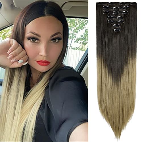 Dark Brown To Ash Blonde(Straight)