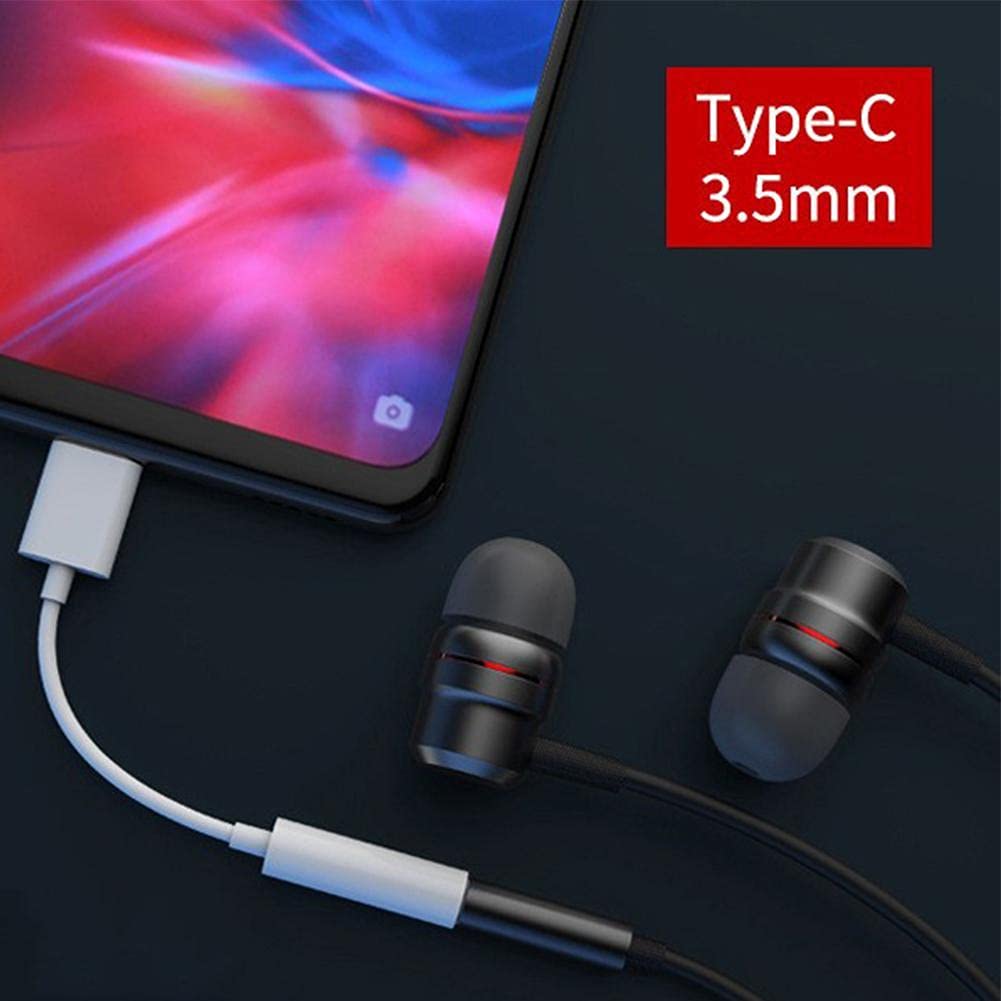 USB Type C to 3.5mm Female Headphone Jack Adapter - Type-C to Aux Audio Dongle Cable for Smartphones, Laptops & Tablets - Compatible with Music Playback & Hands-Free Calls (White) - Perfect for Travel, Commuting & Home Entertainment