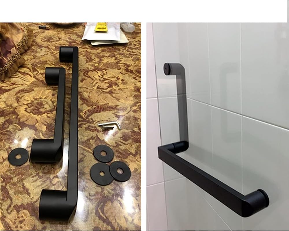Stainless Steel Shower Door Handle - Single-Sided Glass Pull Handle for Bathroom (225mm/425mm) - Easy Replacement