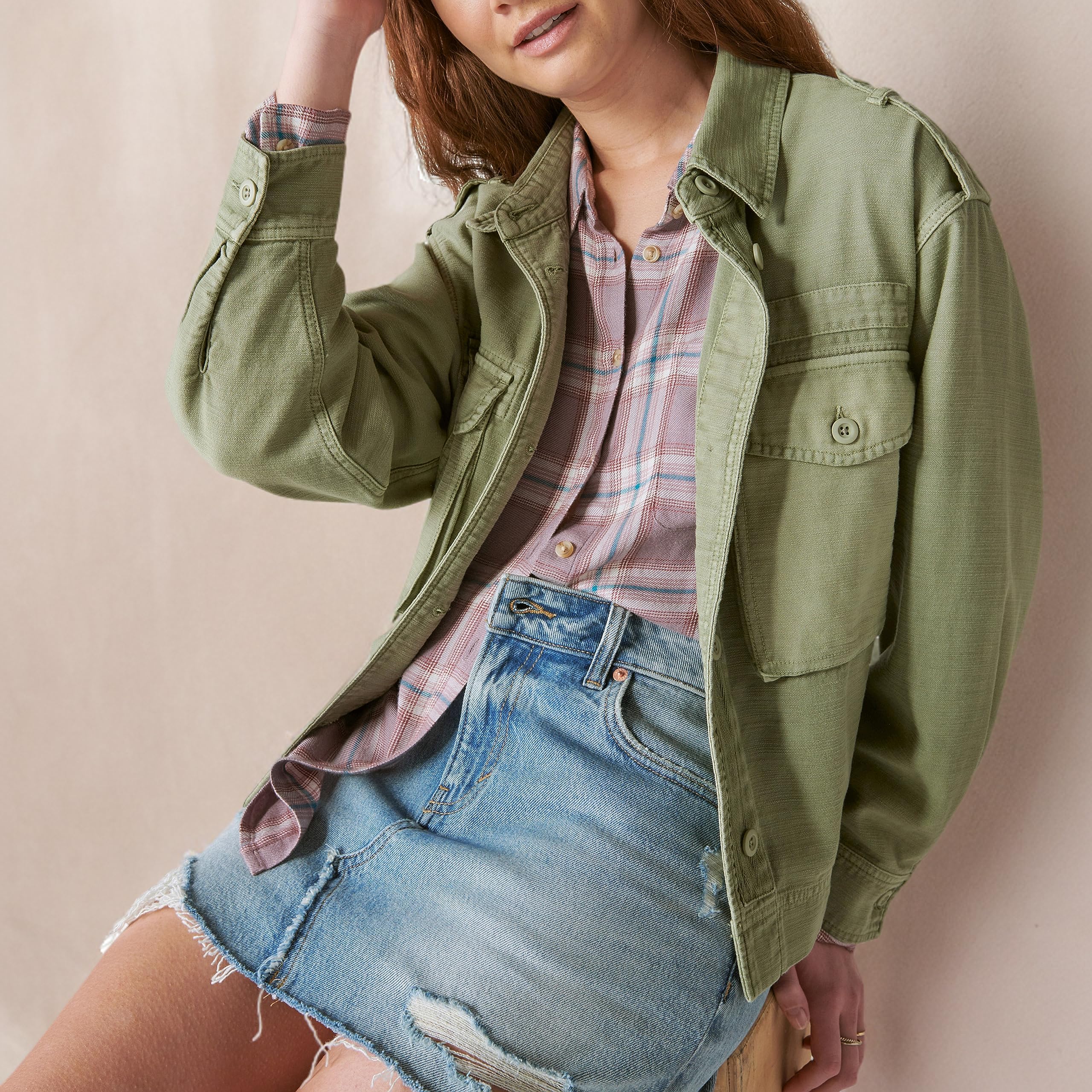 Lucky Brand Women's Cropped Twill Utility Jacket - Stylish Casual Denim Jacket for Spring & Fall | Perfect for Outdoor Adventures, Travel & Everyday Wear