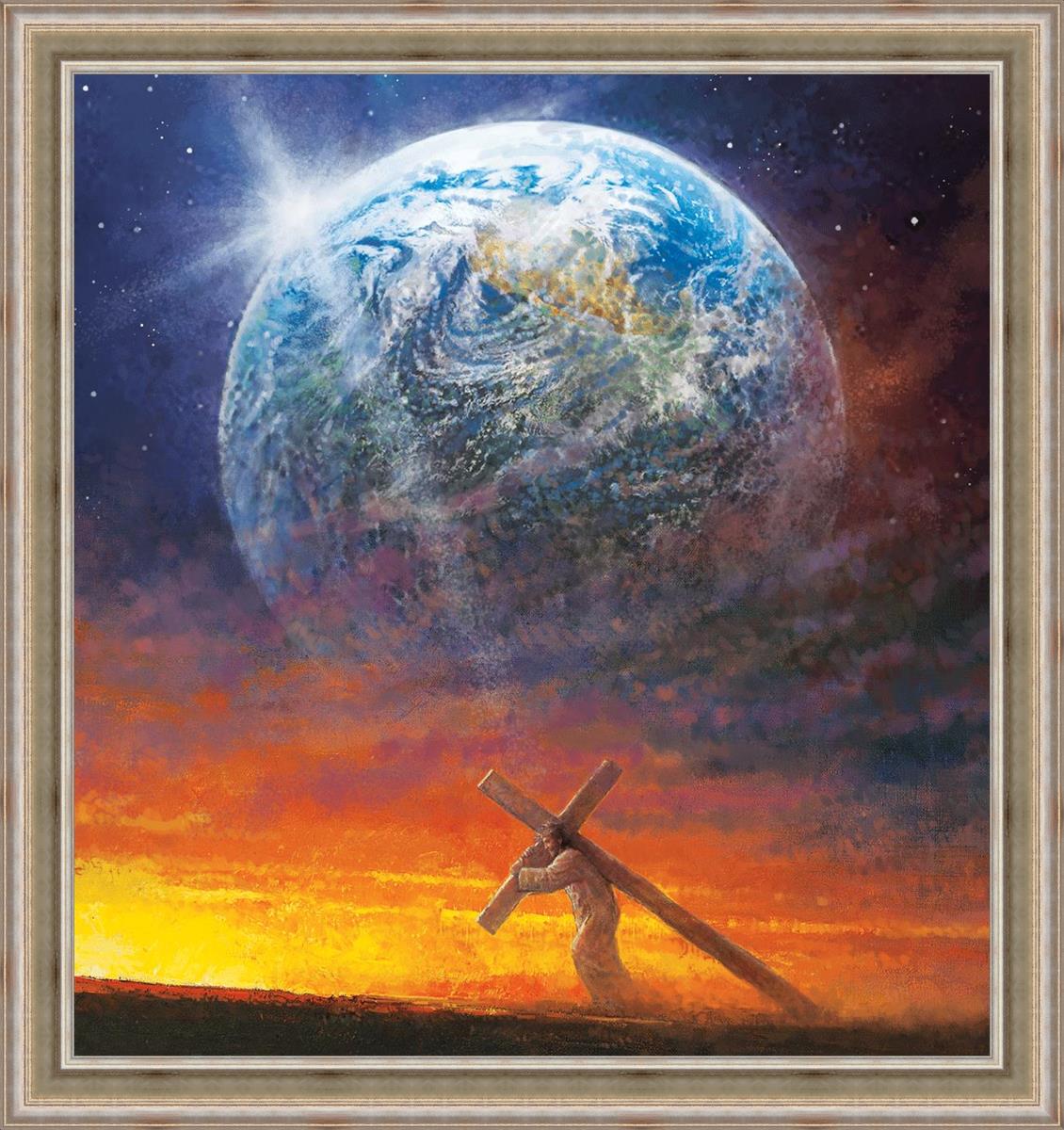 Behold The Lamb of God Large Wall Art - Religious Home Decor for Living Room, Church & Office - Inspirational Christian Canvas Painting