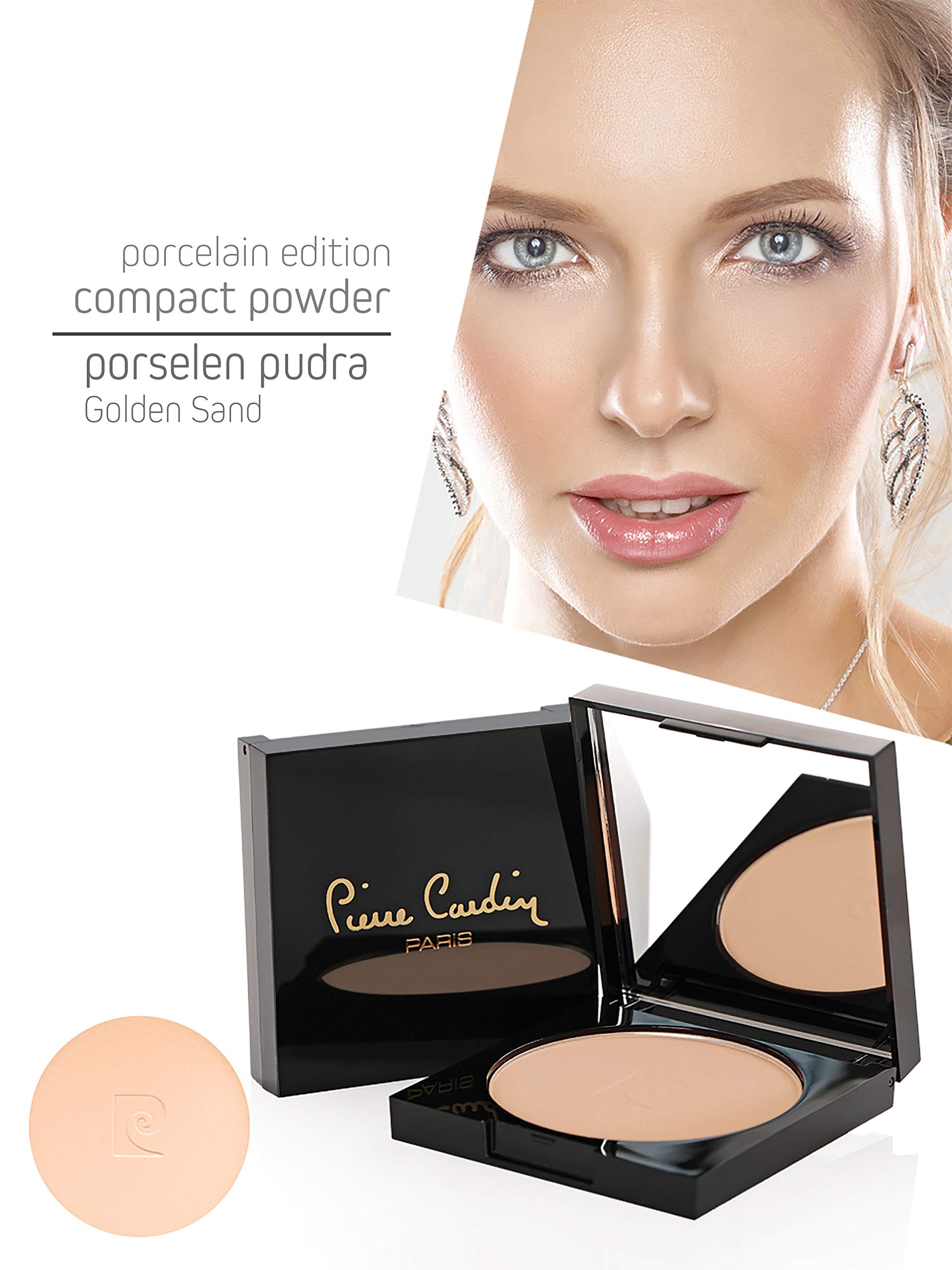 Porcelain Edition Compact Face Makeup Powder - Translucent Setting Powder & Foundation in Golden Sand | Oil Control & Matte Finish for All-Day Wear | Perfect for Daily Makeup & Touch-Ups