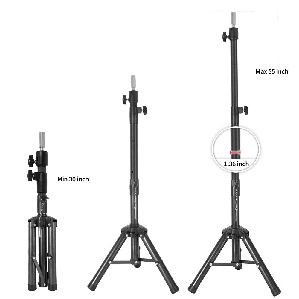 55 Inch Wig Stand with Heavy Duty Tripod & Mannequin Head - Includes Tool Tray for Salon, Cosmetology & Home Hairstyling | Perfect for Wig Making, Styling & Storage