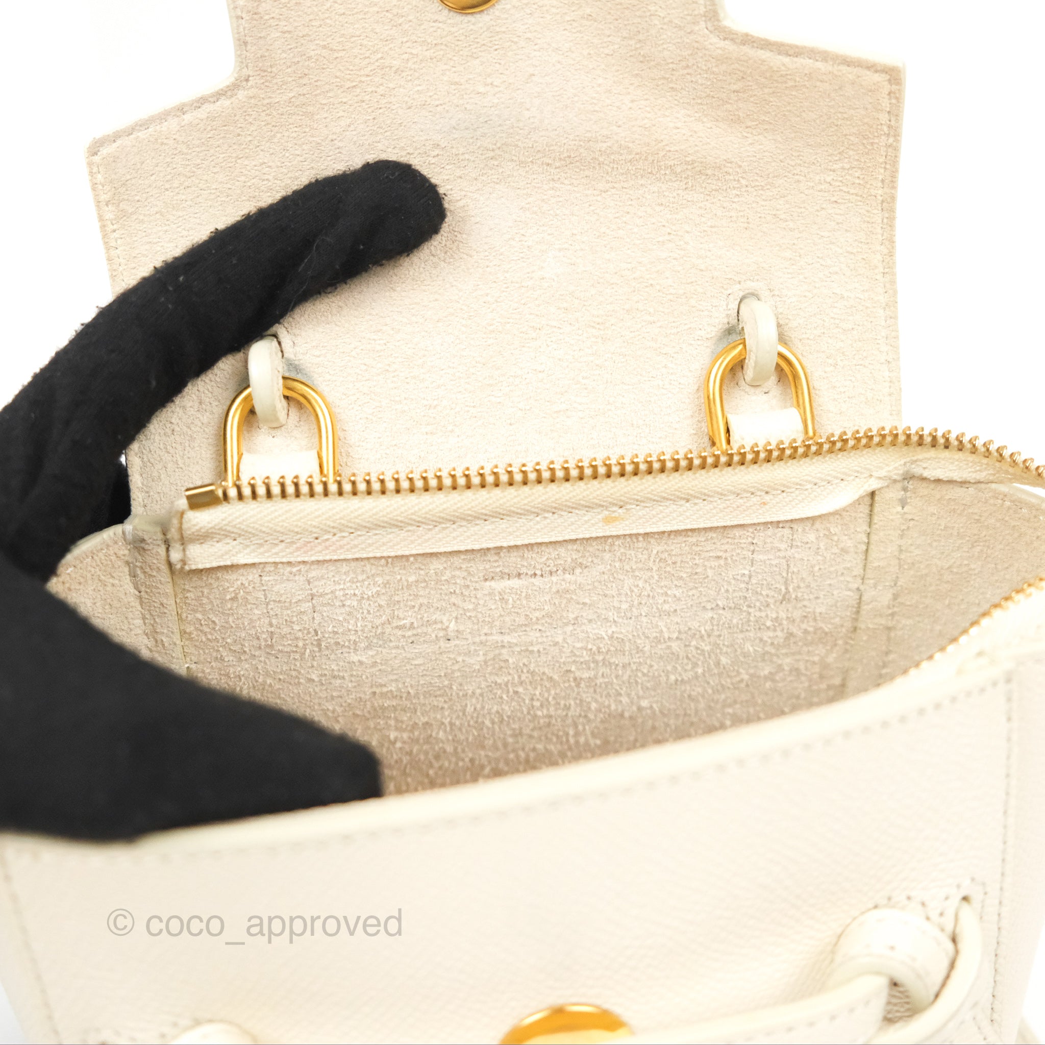 Celine Pico Belt Bag in White Grained Calfskin with Gold Hardware - Luxury Crossbody Bag for Women, Perfect for Everyday Use and Special Occasions